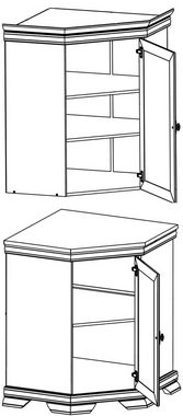 Feldmann-Wohnen Vitrine Kora (1-St) 75cm 2-türig andersen pinie rustikal