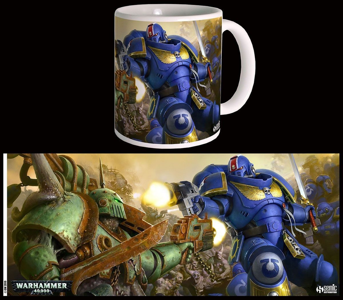 SEMIC Tasse Warhammer 40K Tasse Ultramarines VS Nurgle, 1-tlg., Offiziell lizenzierte Tasse