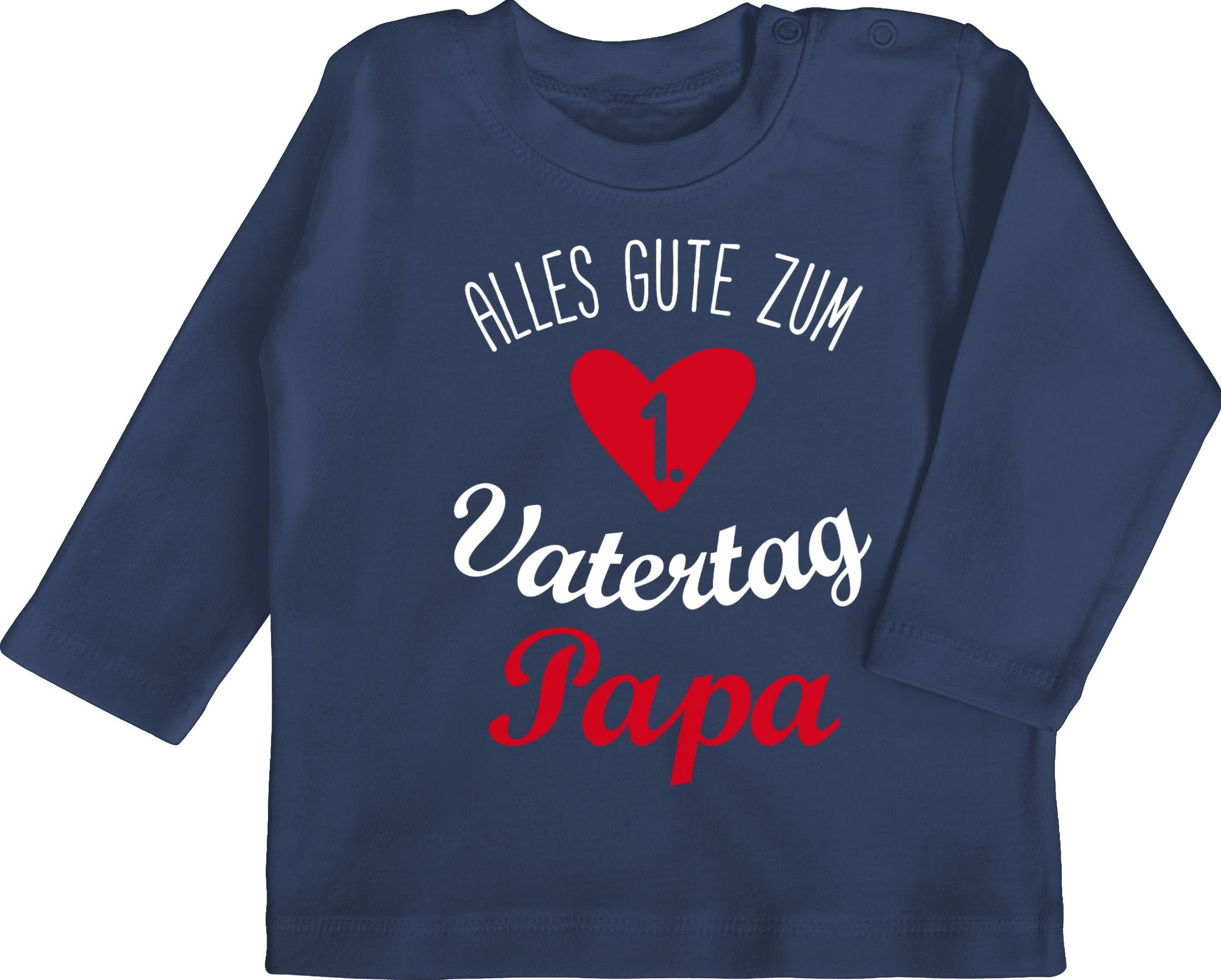 Shirtracer T-Shirt Alles gute zum ersten Vatertag weiß Geschenk Vatertag Baby 1 Navy Blau | T-Shirts