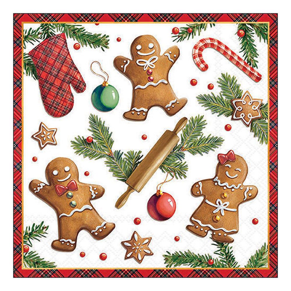 Ambiente Papierserviette Lebkuchen-Plätzchen, (20 St), 33x33cm