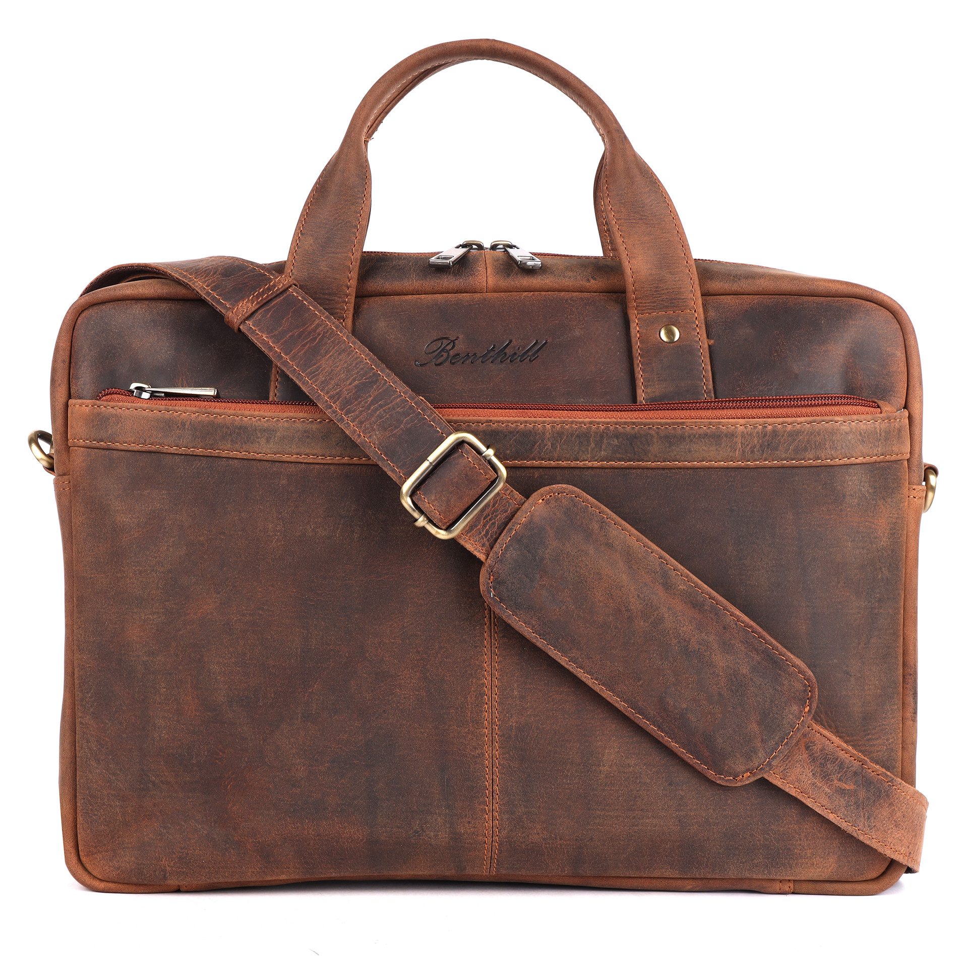 Benthill Aktentasche Echt Leder Laptoptasche Büro Tasche Umhängetasche Schu günstig online kaufen