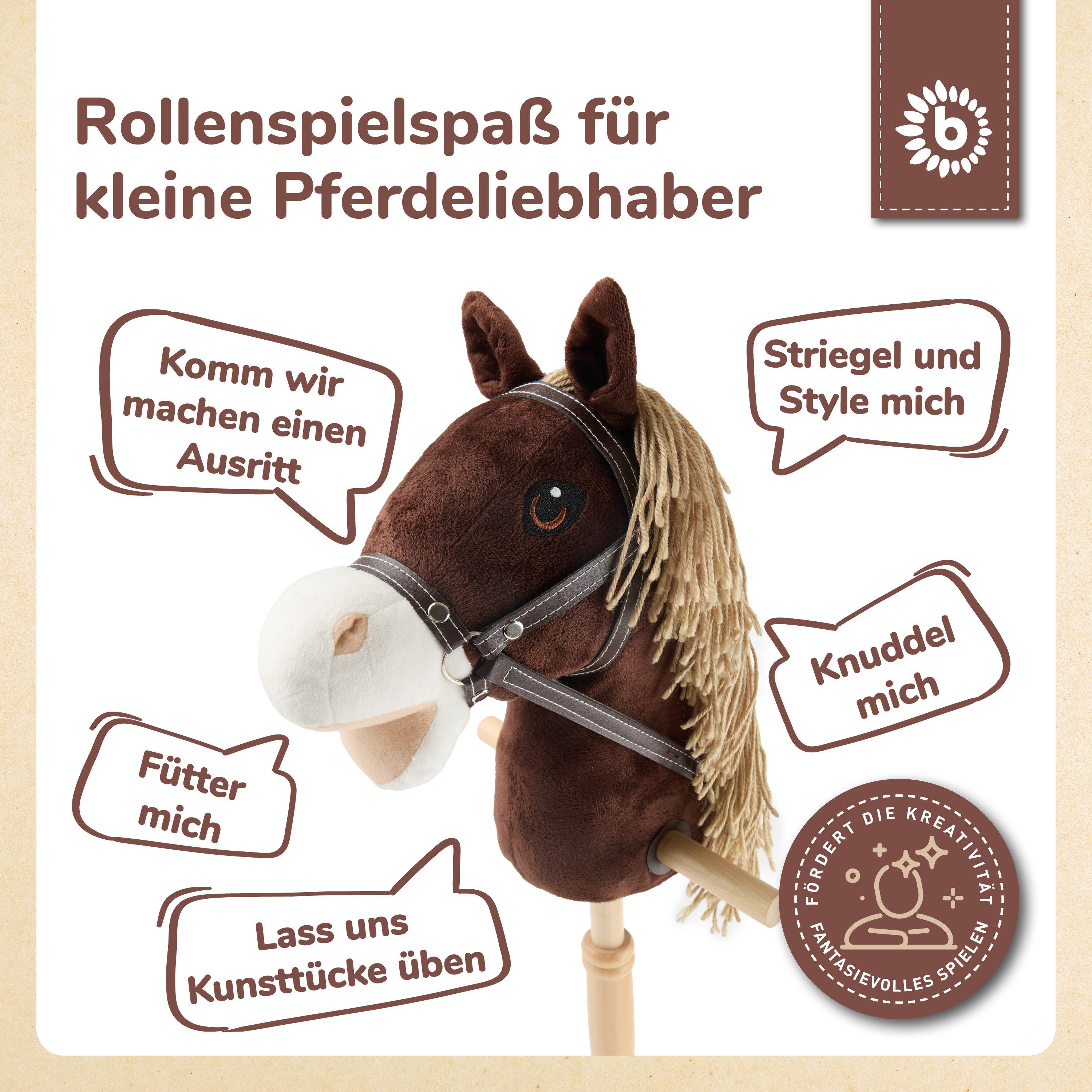 BIECO Steckenpferd Bieco Steckenpferd Kinder Coco Hobby Horse