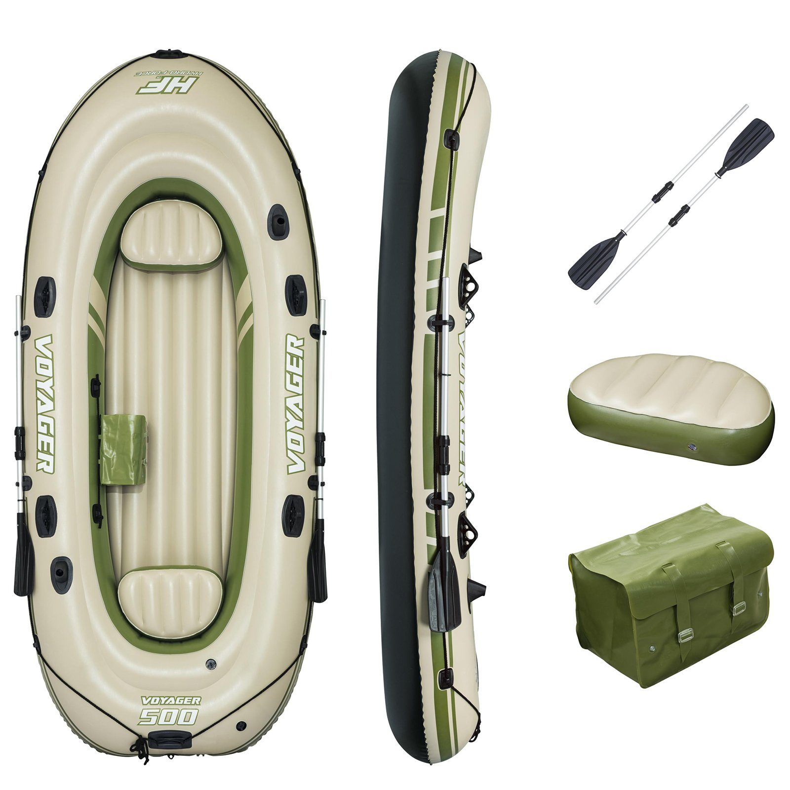 Schlauchboot Voyager 500 für 3 Personen aufblasbar mit Paddel 348×141cm
