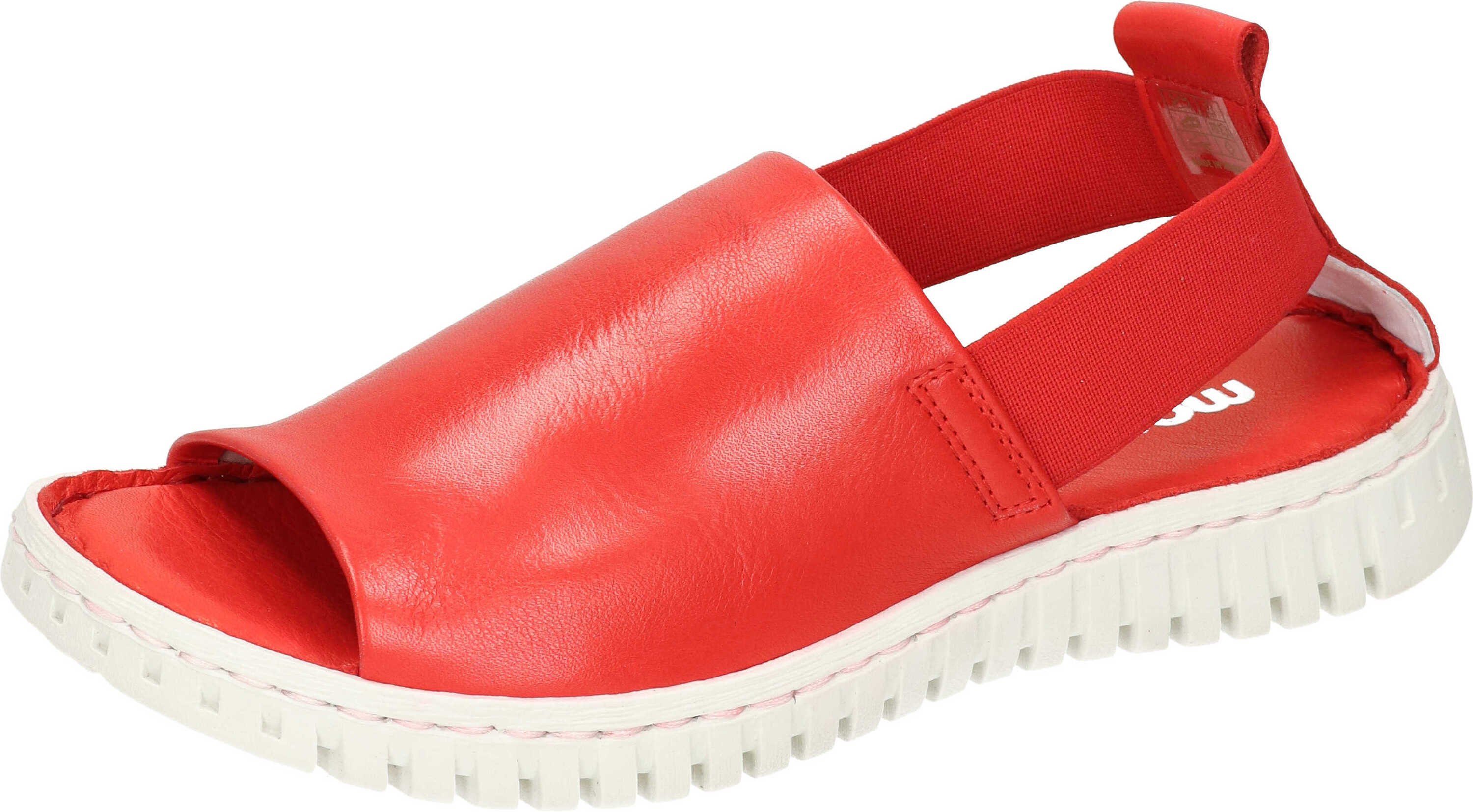 Sandalen rot Manitu echtem Leder Keilsandalette aus