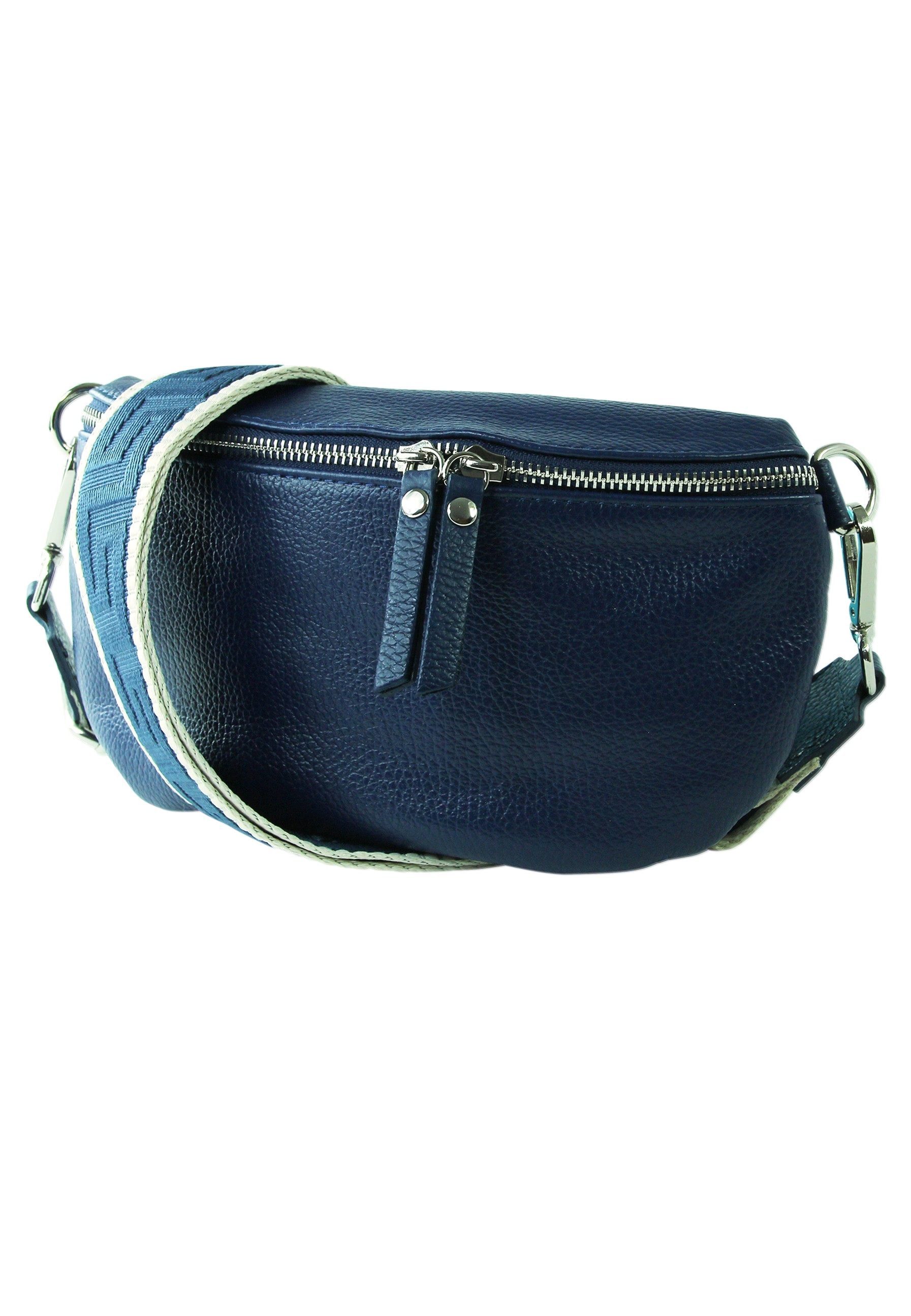 Toscanto Gürteltasche Toscanto blau, mehrfarbigfarbene (Gürteltasche), Damen Gürteltasche Echtes Leder, blau, mehrfarbig