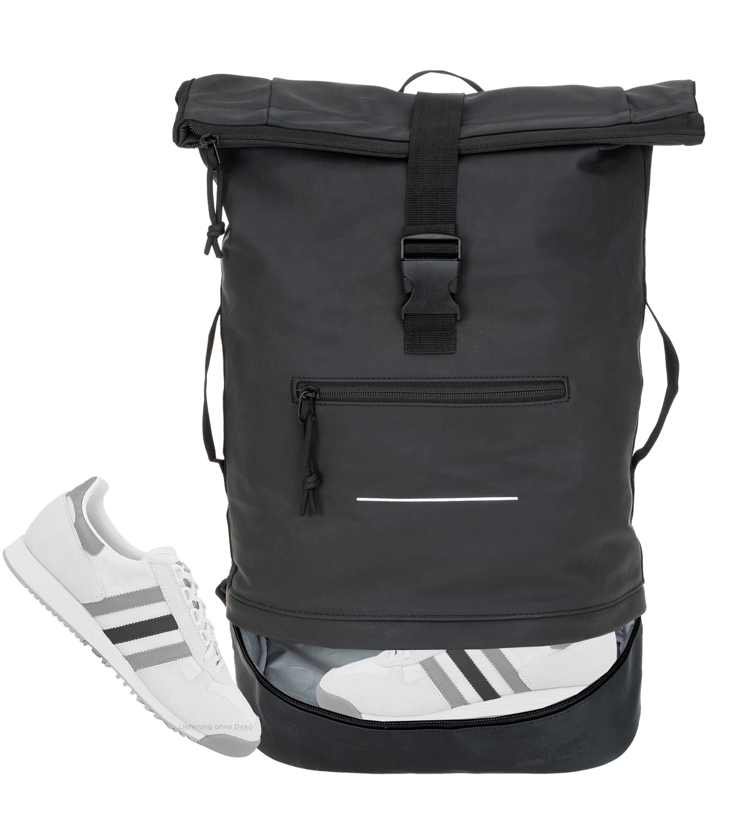 ELEPHANT Freizeitrucksack Time Bag aus Plane mit Bodenfach, Rucksack Laptoprucksack Daypack wasserabweisend + Trinkflasche
