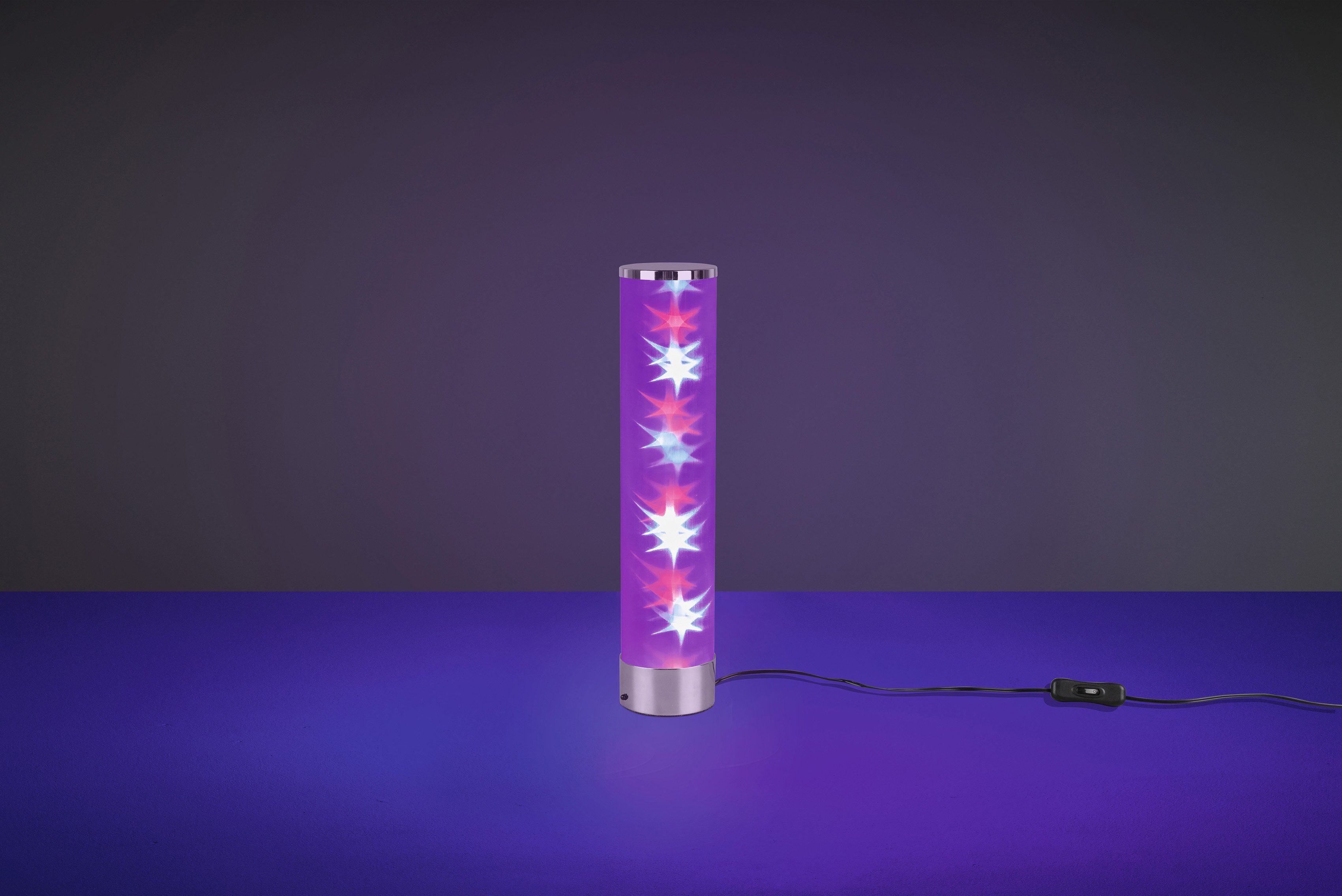 TRIO Leuchten LED Tischleuchte Dimmer, Warmweiß, über integriert, RGBW-Farbwechsler, Funktion LED Fernbedienung Schnurschalter, Memory RICO, fest