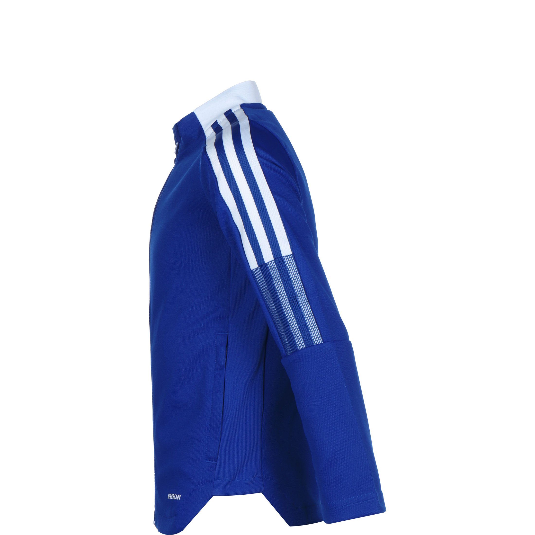 21 adidas Performance blau Tiro / Trainingsjacke weiß Sweatjacke Kinder