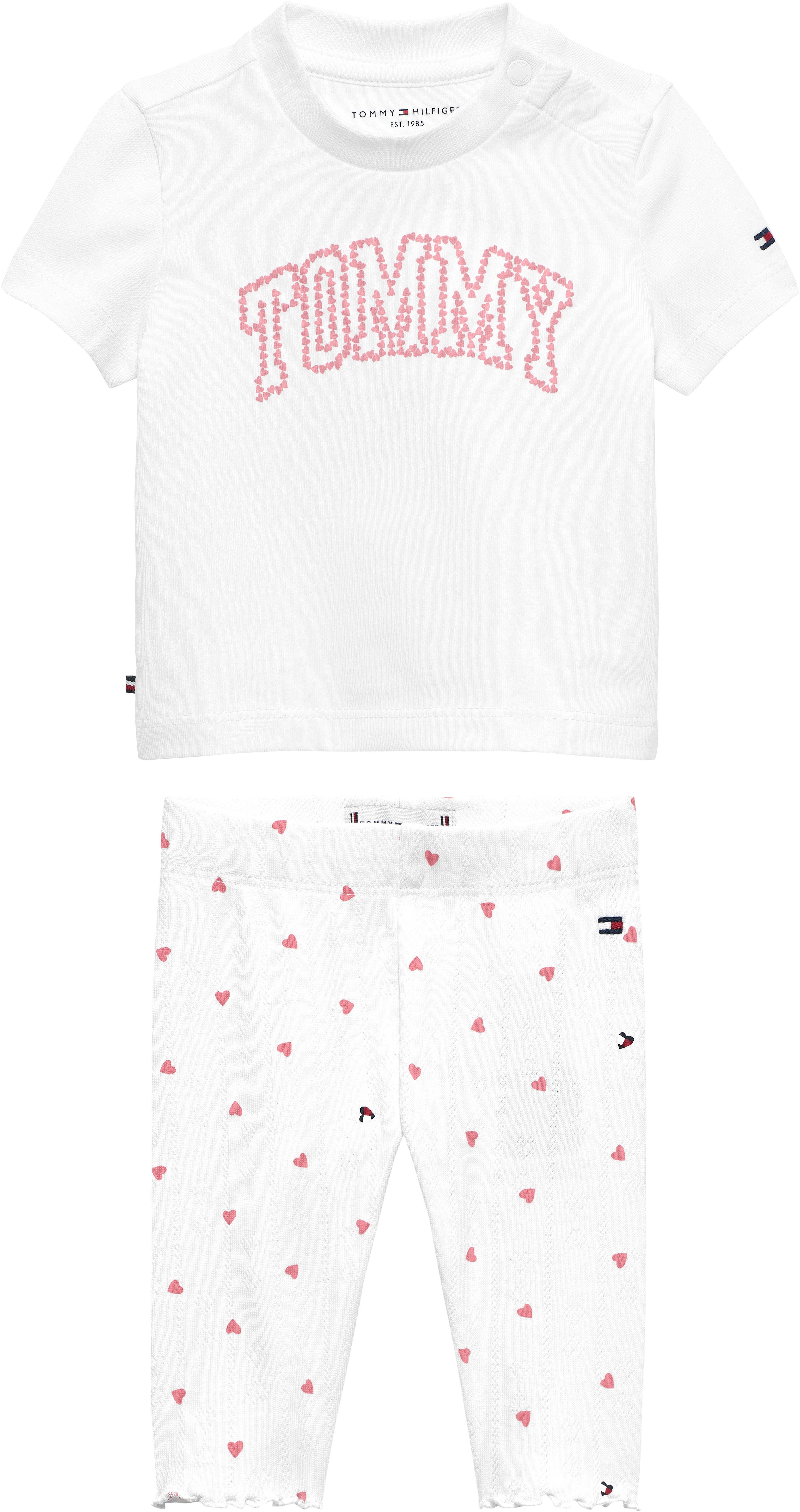 Tommy Hilfiger Shirt & Leggings TEE + POINTELLE LEGGINGS SET (Set, 2-tlg) Regular fit mit Rundhalsausschnitt für Babys