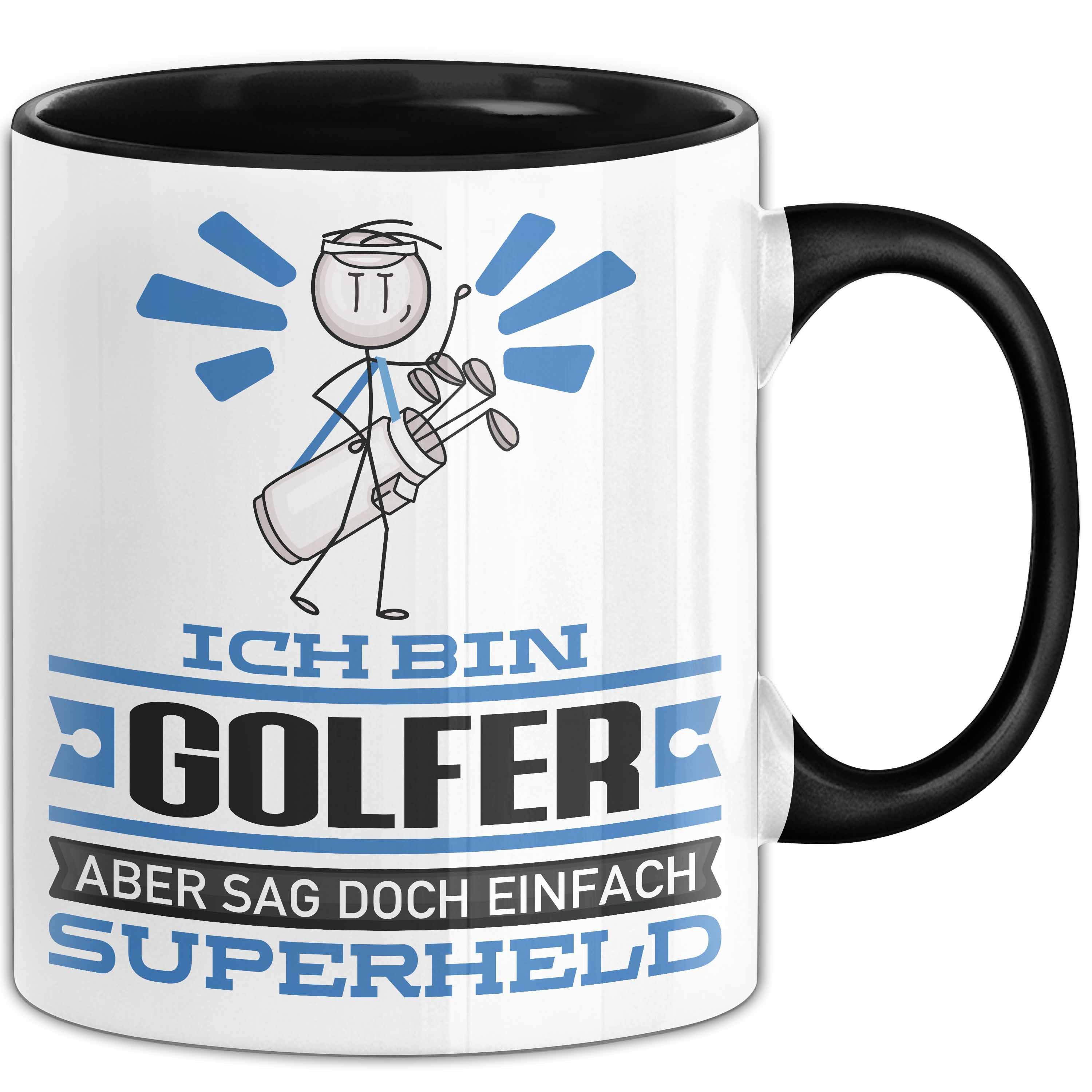 Trendation Tasse Golfer Geschenk Tasse Ich Bin Golfer Aber Sag Doch Einfach Superheld L, Keramik