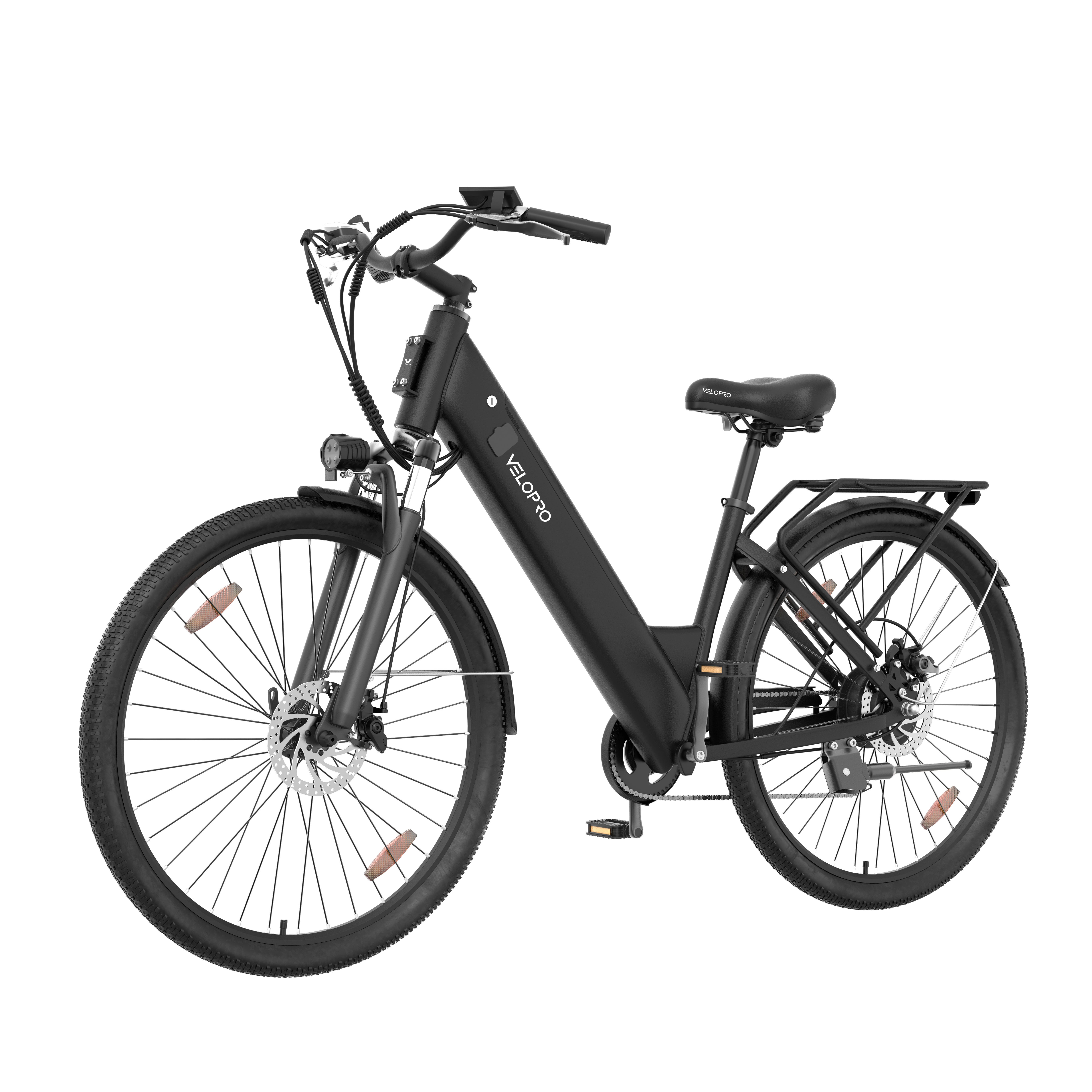 PIXAR E-Bike Cityrad Velopro C1 27,5 Zoll City Elektrofahrrad, 36 V 13 Ah Akku, 7-Gang, 7 Gang, Heckmotor, 468 Wh, Multifunktions-LCD; 250W Heckmotor; Gepäckträger