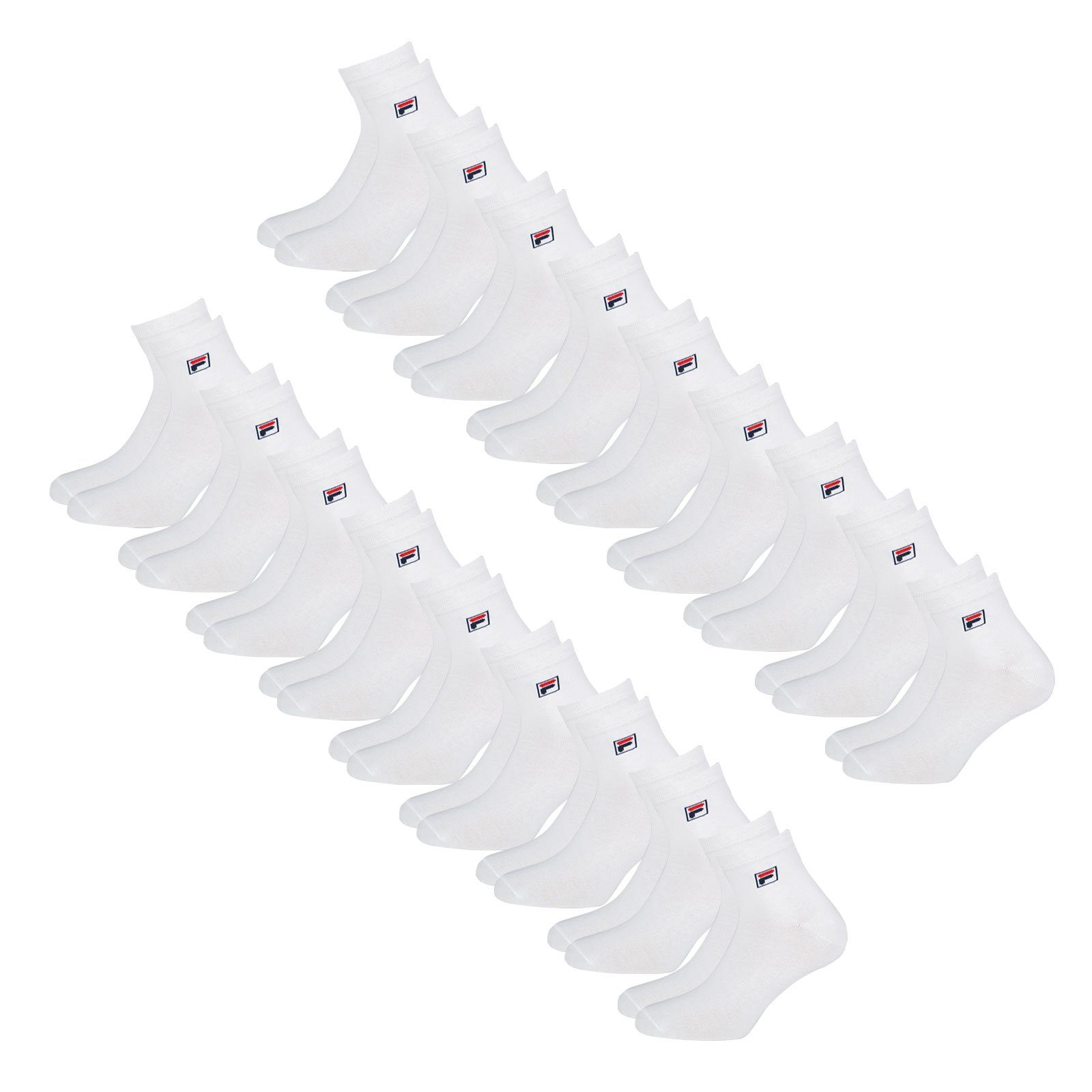 Fila Sportsocken Quarter Socken (18-Paar) mit elastischem Piquebund 300 white