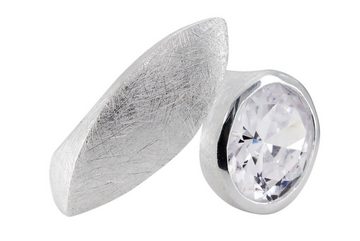 SILBERMOOS Silberring XL Offener Ring "Strahlend schön", 925 Sterling Silber