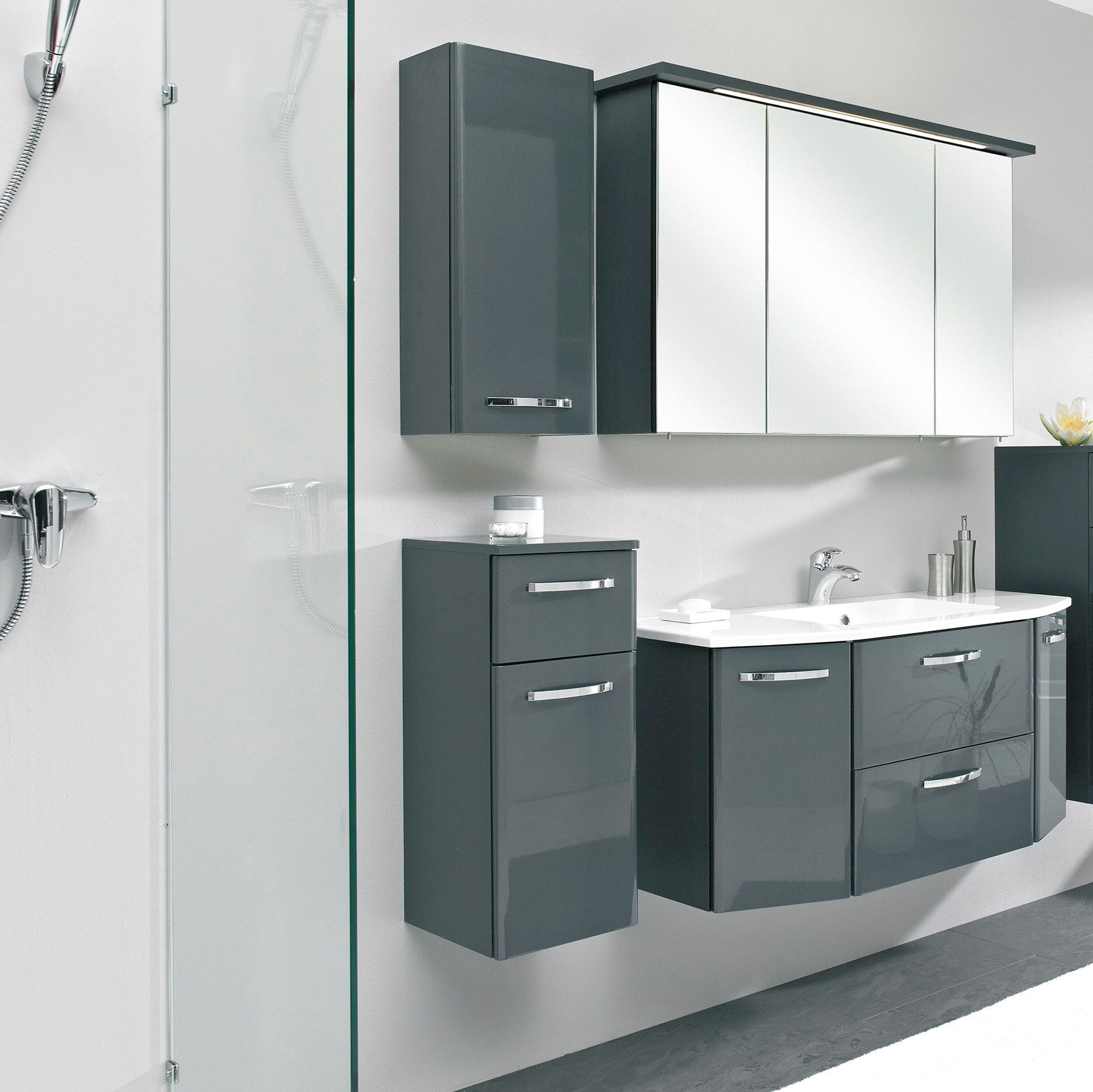 Saphir Badmöbel-Set Quickset 327 4-teilig, Waschplatz und LED-Spiegelschran günstig online kaufen