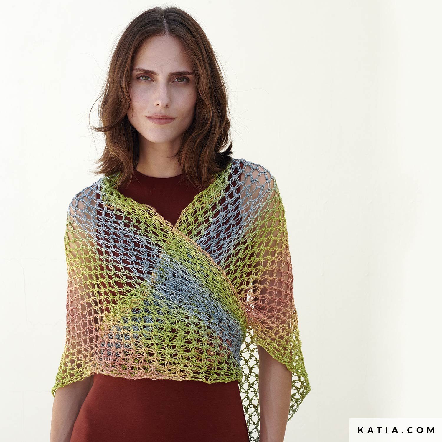 Katia Concept Mooi Farbverlaufsgarn Leinengarn mit Lyocell Häkelwolle, 495,00 m (Sommerwolle, Farbverlaufswolle mit gratis Anleitung zum download, 150g Wolle mit Farbverlauf zum Stricken und Häkeln), 52% Lyocell, 48% Leinen