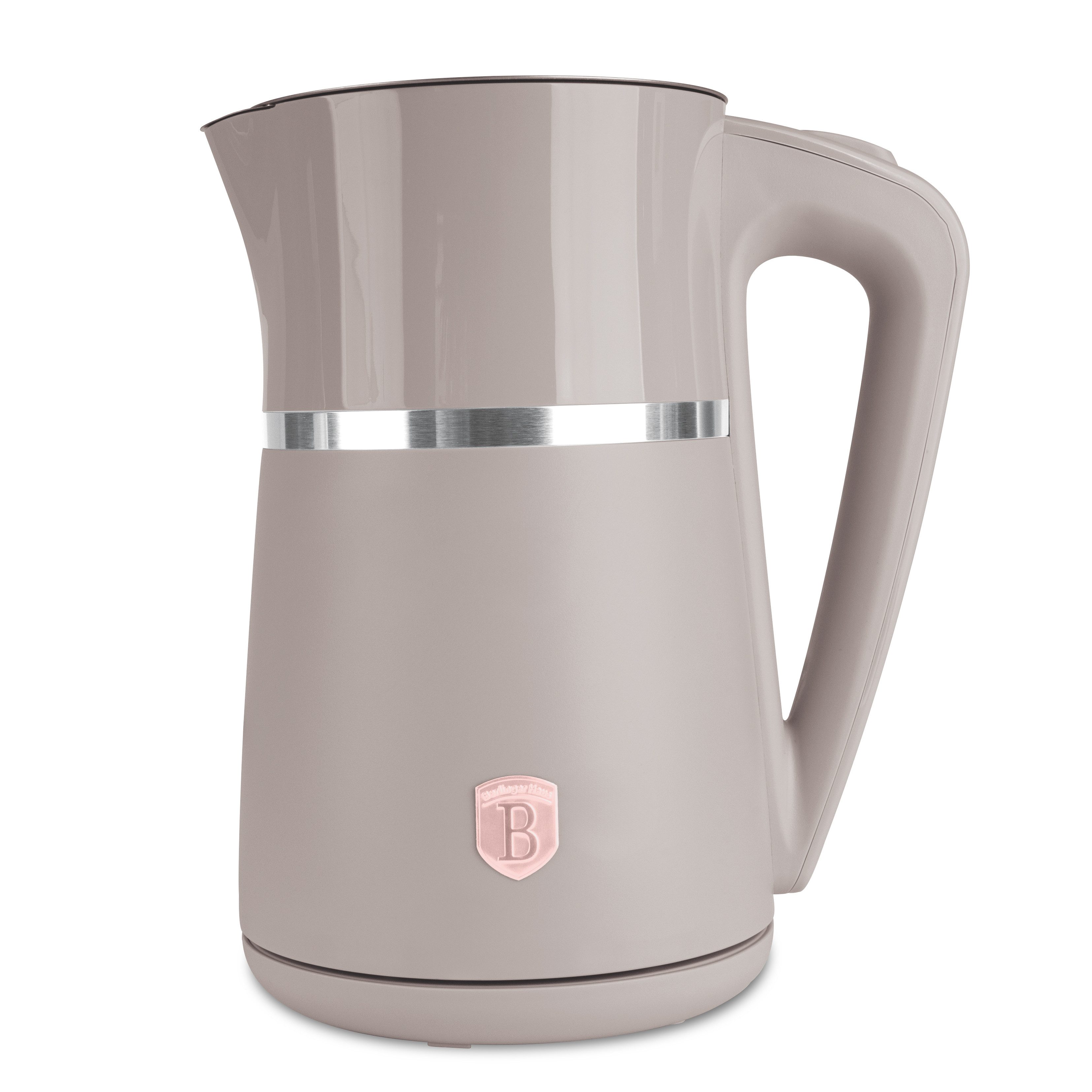 Berlinger Haus Wasserkocher Mattes Taupe, 1,7 l, 2200 W, Cool-Touch-Doppelwand, Edelstahl-Innenbehälter, abnehmbarer Deckel