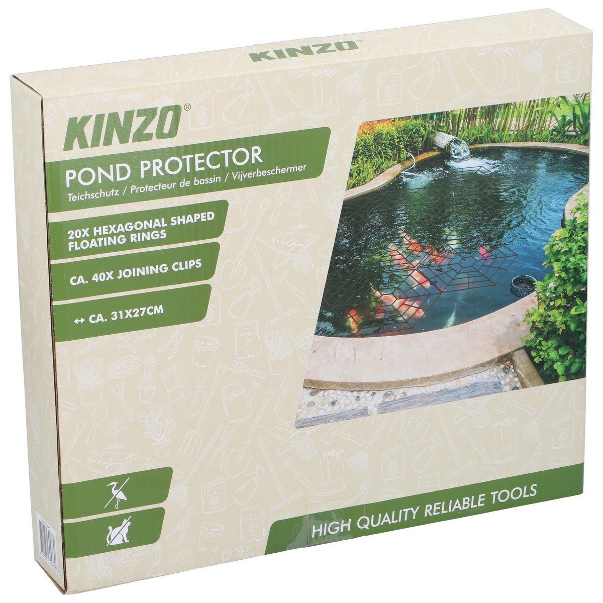 Kinzo Teichschutzgitter Kinzo Teichabdeckung mit Ringen, 27x31x0.2 cm