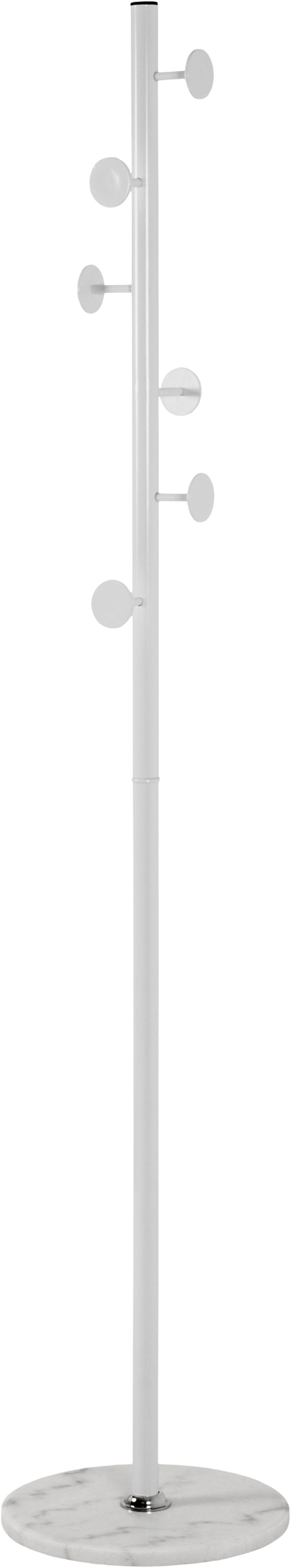 HAKU Garderobenständer Kleiderständer, Standgarderobe, rund - aus Metall Weiß - Ø/H 35/180 cm