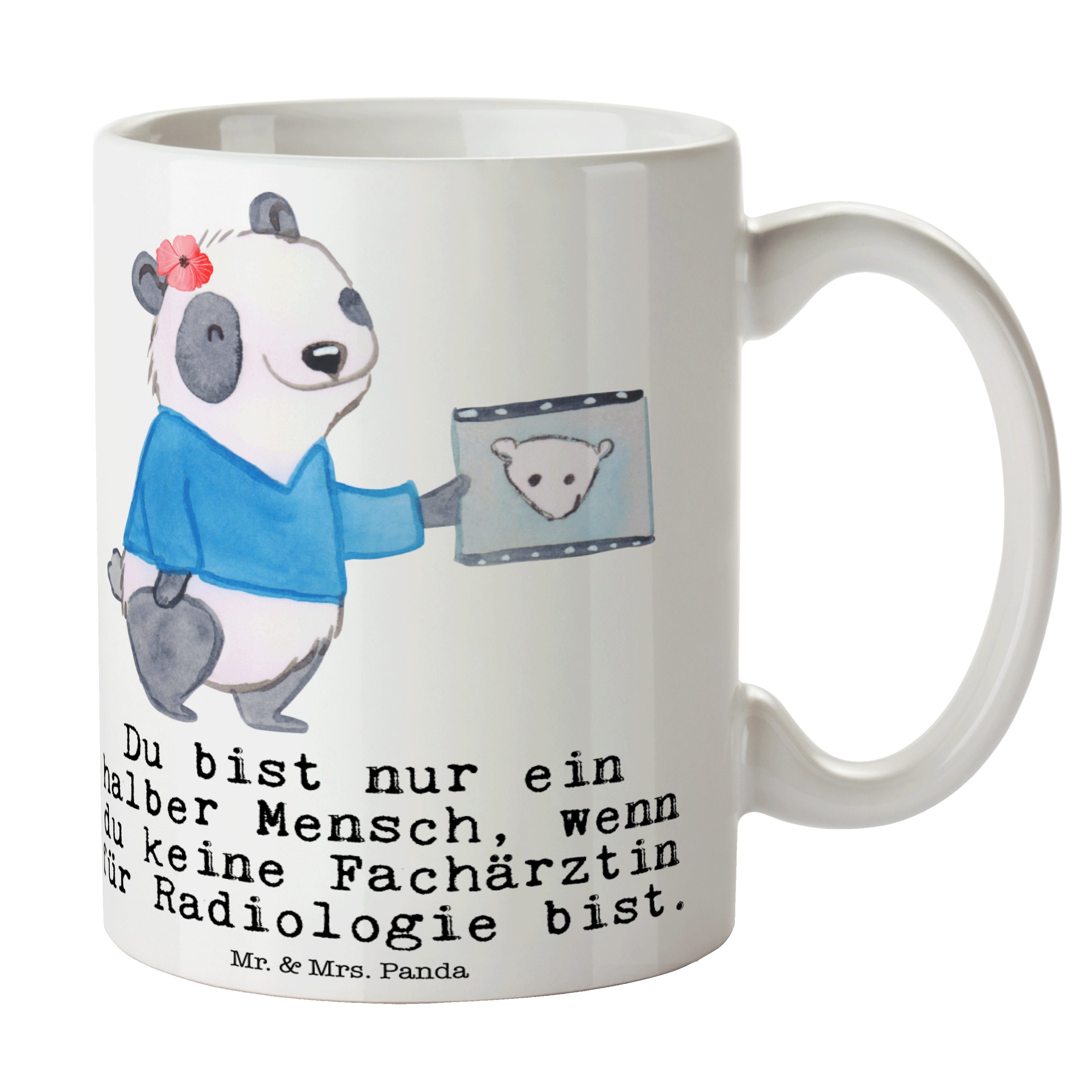 Tasse Radiologie Kaffeetasse, Fachärztin Mi, Mr. Panda Mrs. - Weiß Geschenk, & für Keramik mit Herz -