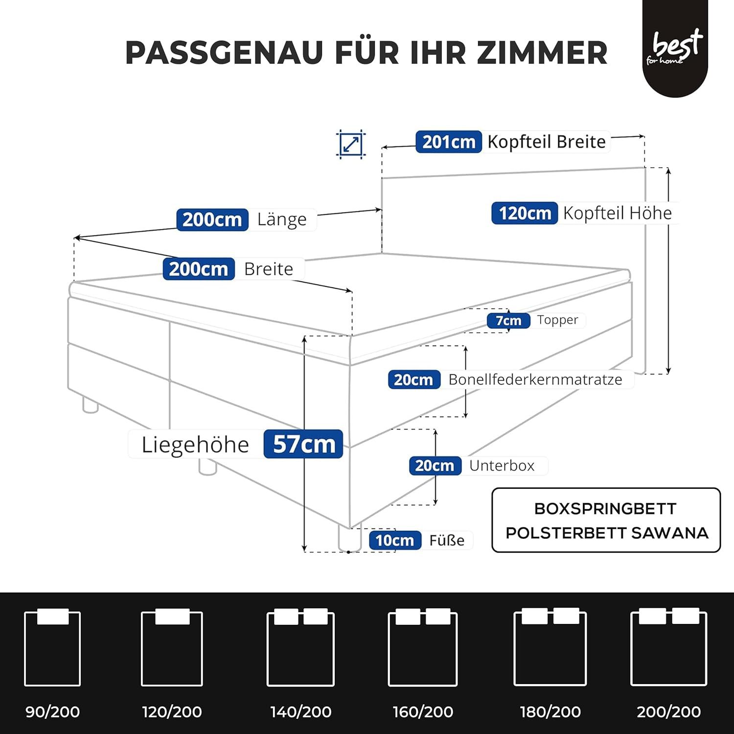 Best for Home Boxspringbett Best for Home Boxspringbett mit Bettkasten, Bon günstig online kaufen