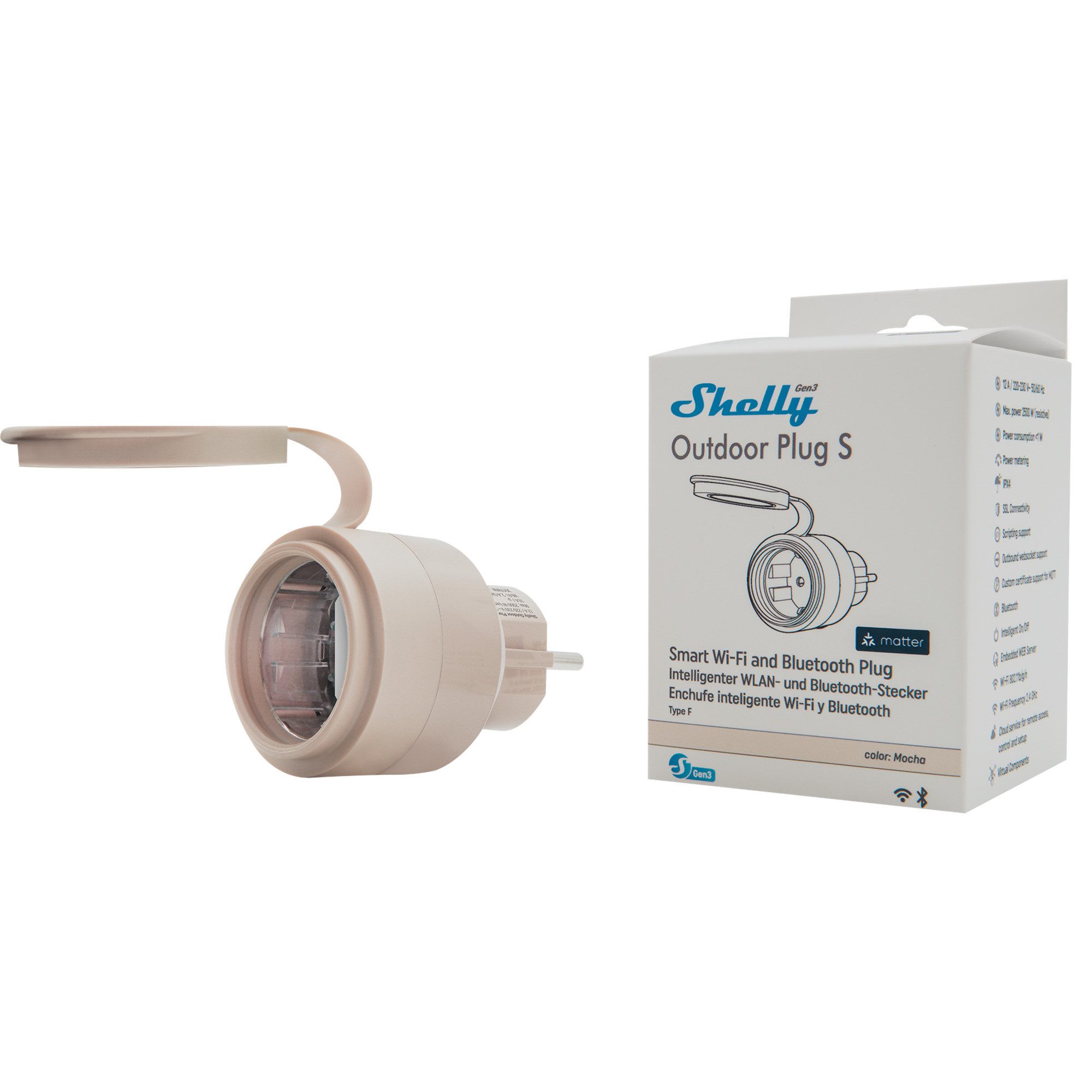Shelly Steckdose Shelly Outdoor Plug S Gen3, Schaltsteckdose