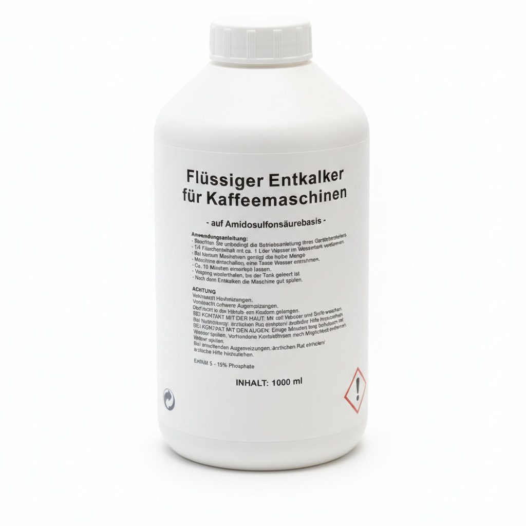 Trinkwasserladen Korbfilter, Entkalker Haushalt Kaffemaschinen, 1 Liter flüssig klar