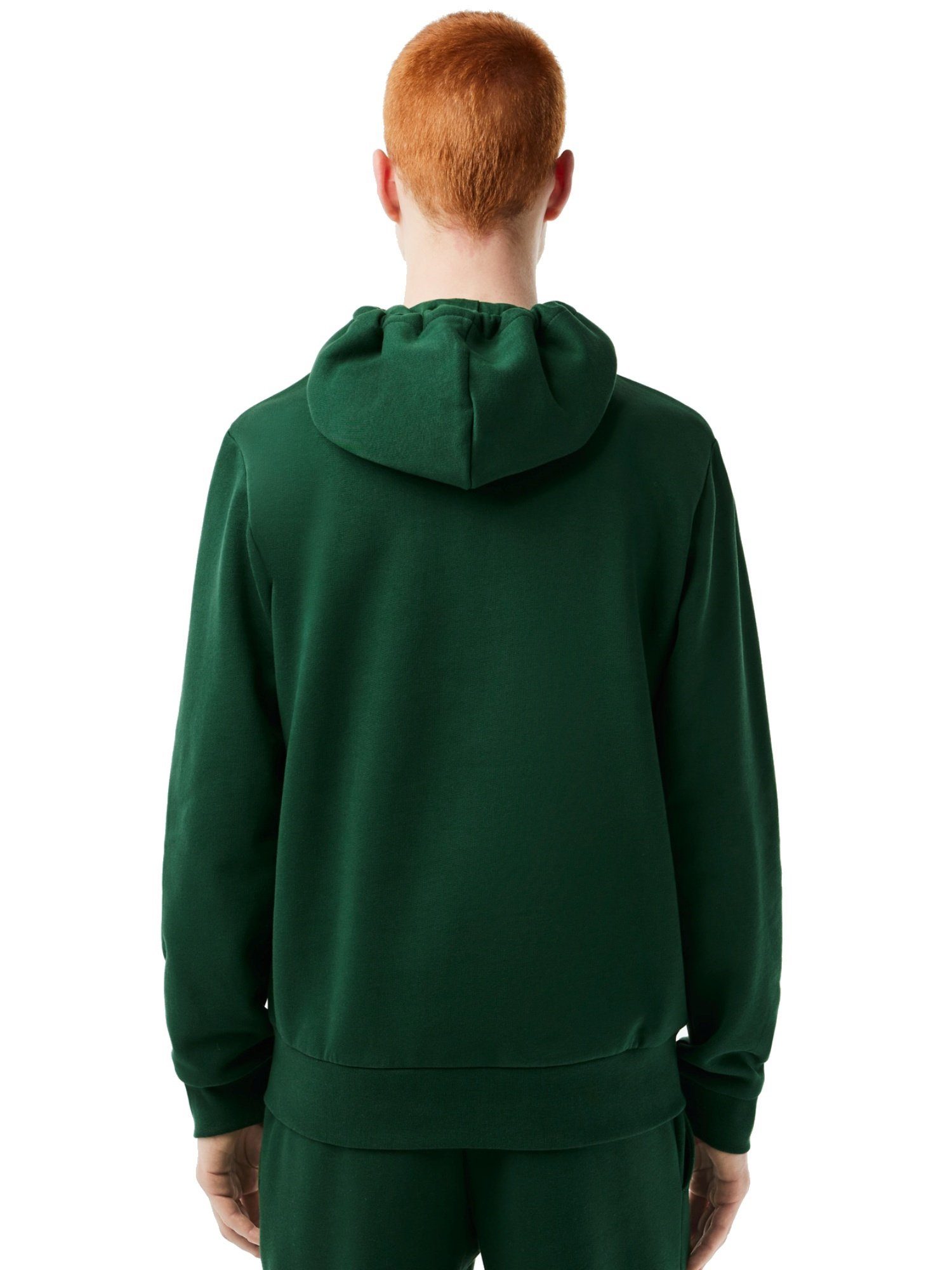 grün Lacoste Sweatshirt Fleece aus mit Kapuzensweatjacke Kängurutasche Jacke (1-tlg)