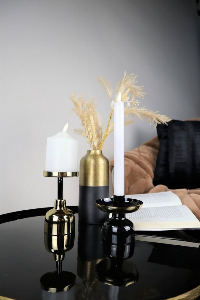 AM Design Kerzenhalter aus Metall (Set, 2 St), Stumpenkerzenhalter, Höhe ca.  13,5 cm