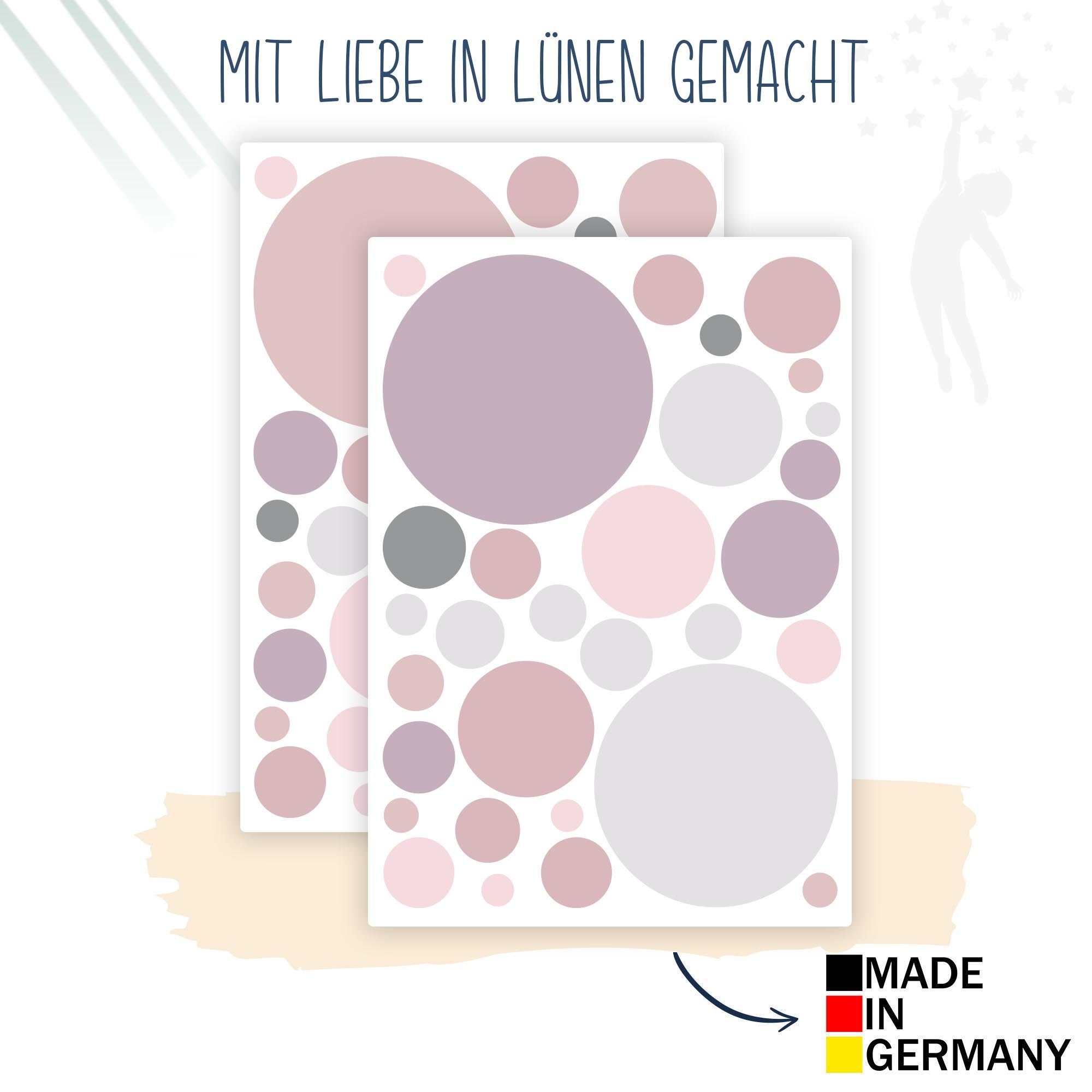 WANDKIND Wandsticker Kreis Set Aufkleber 60 Stück V336, wieder ablösbar – Bild 2 von 5
