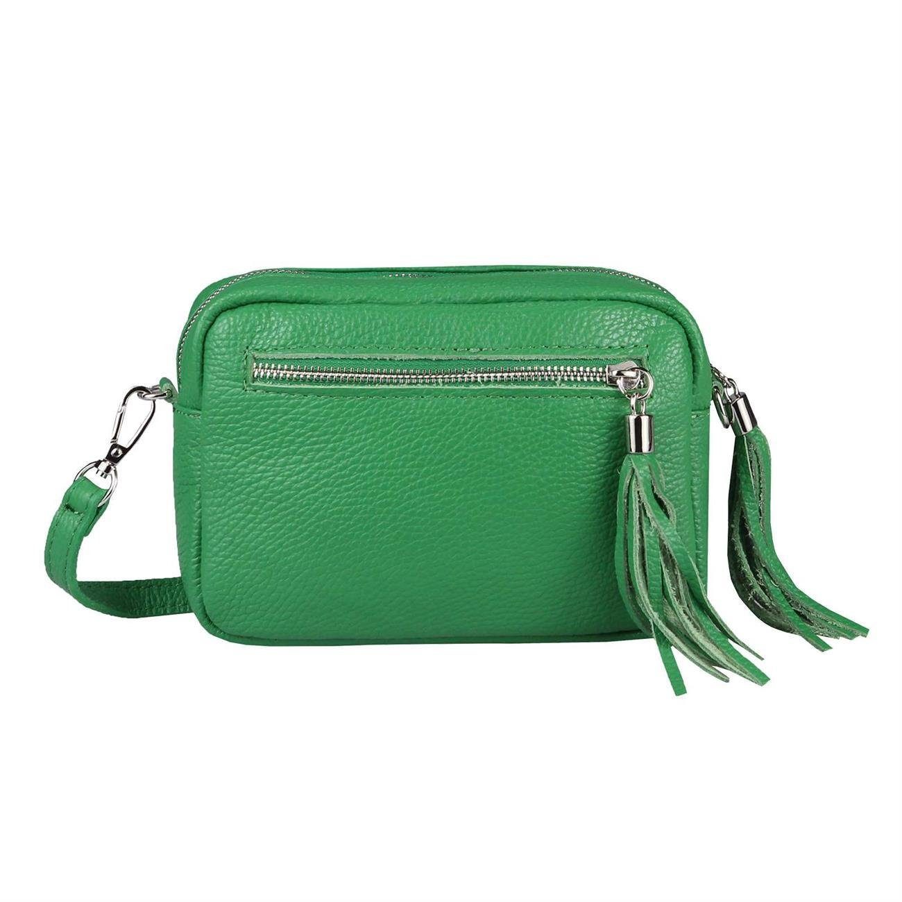 Schultertasche Made in Italy Damen Leder Tasche CrossOver