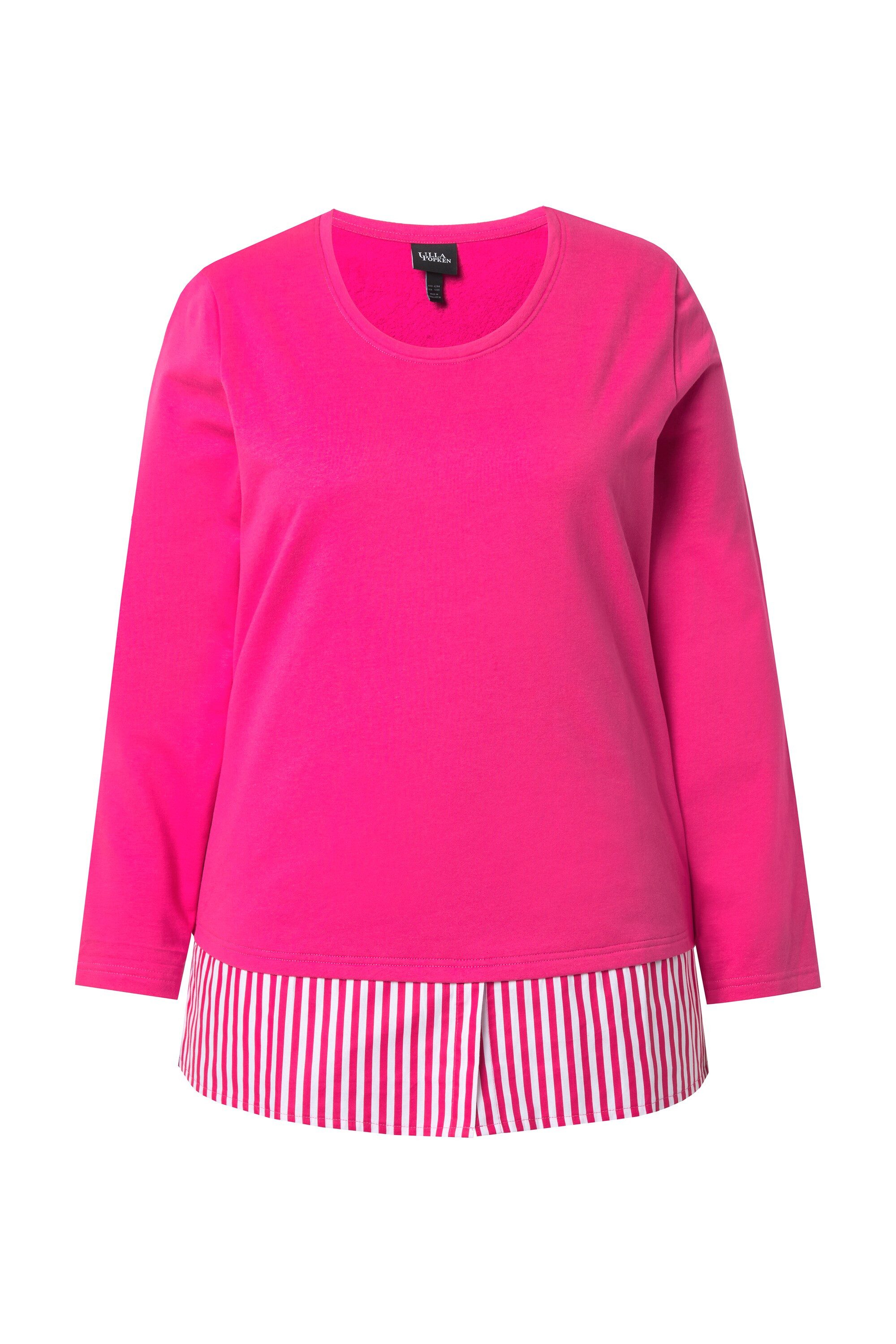 Ulla Popken Sweatshirt Sweater Blusensaum Rundhals Langarm