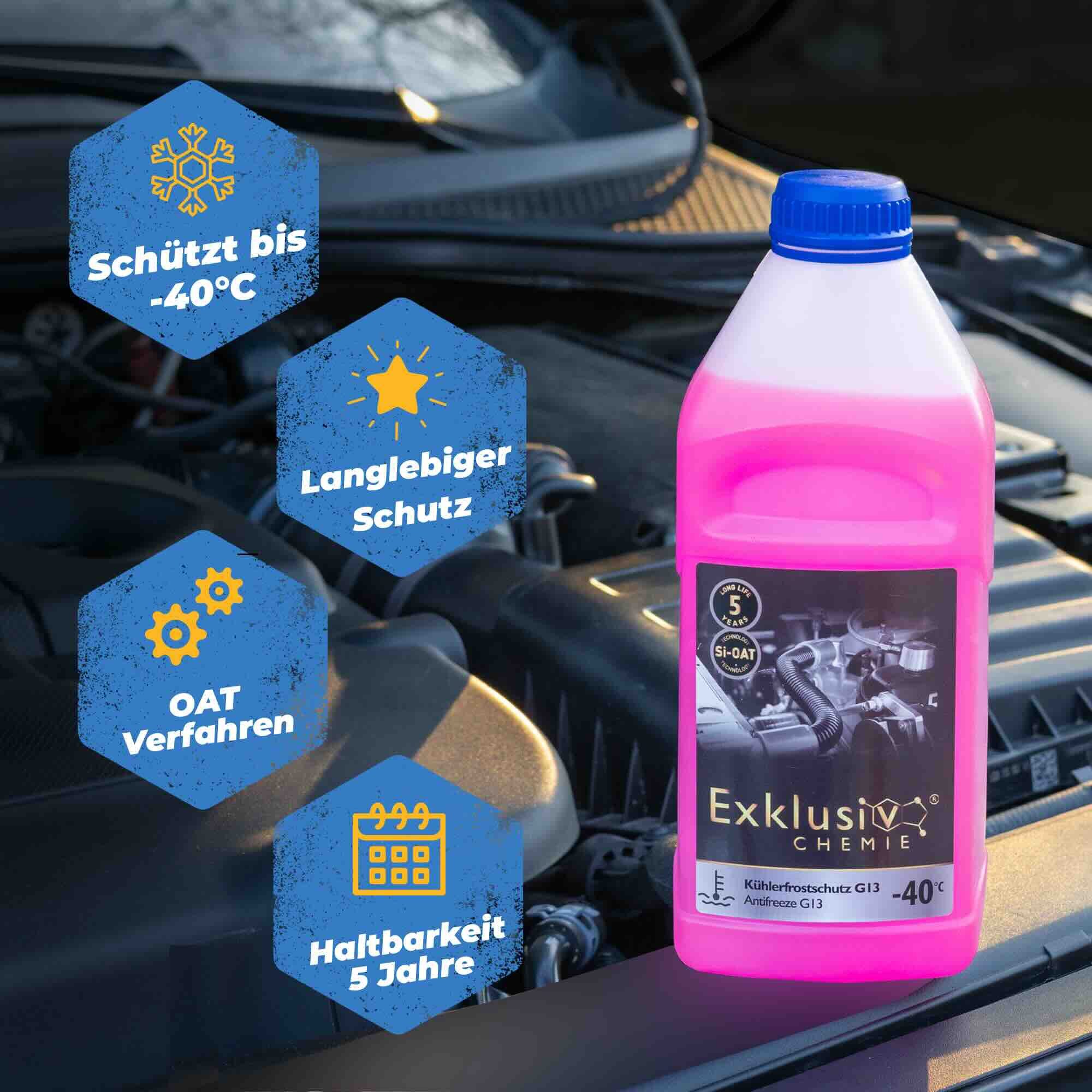 Exklusiv Chemie GmbH Kühlerfrostschutz G13 Kühlerfrostschutz 1 Liter, 1 l, Gebrauchsfertig – Bild 4 von 5