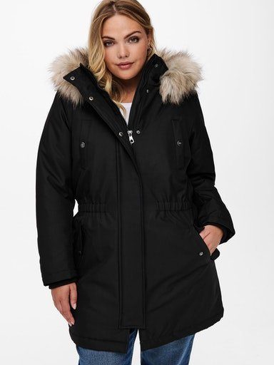 Parka FUR PARKA CARIRENA Detail:NATURE ONLY CARMAKOMA Black COAT OTW