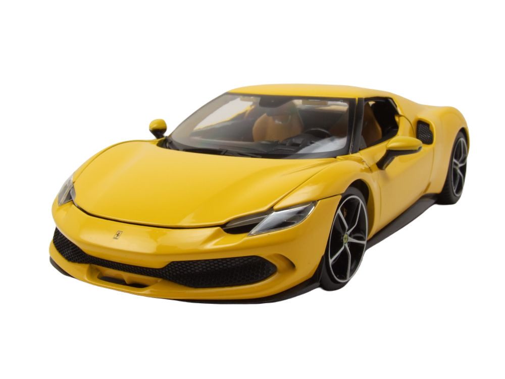 Bburago Modellauto Ferrari 296 GTB gelb, Maßstab 1:18