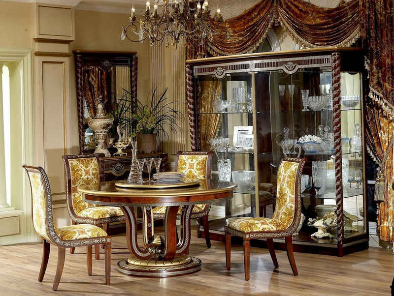 JVmoebel Stuhl, 6x Klassische Luxus Barock Rokoko Stühle Antik Stil Echtes Holt