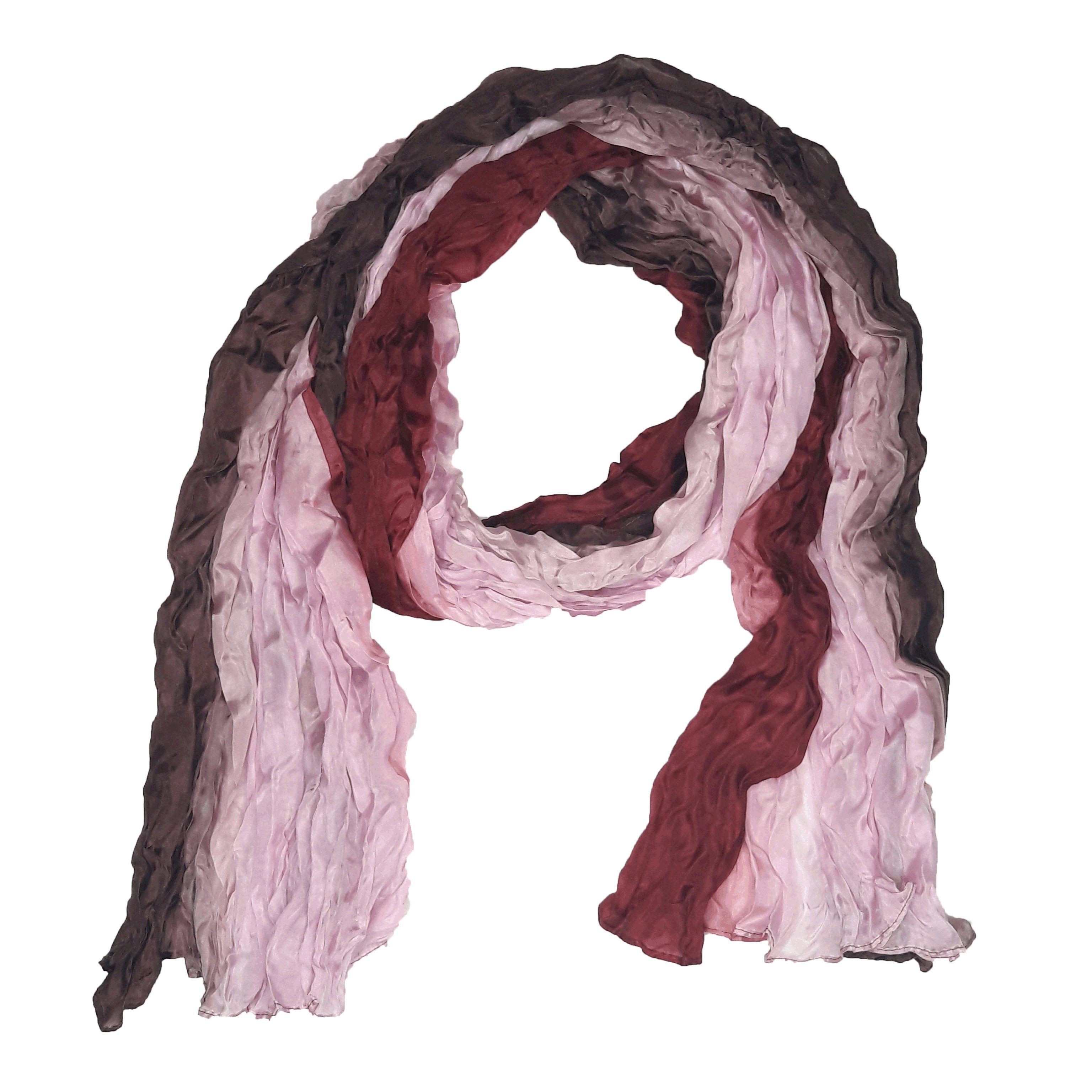 Silkroad Seidenschal Knitterschal Halstuch Schal XXL Farbverlauf bordeaux-flieder