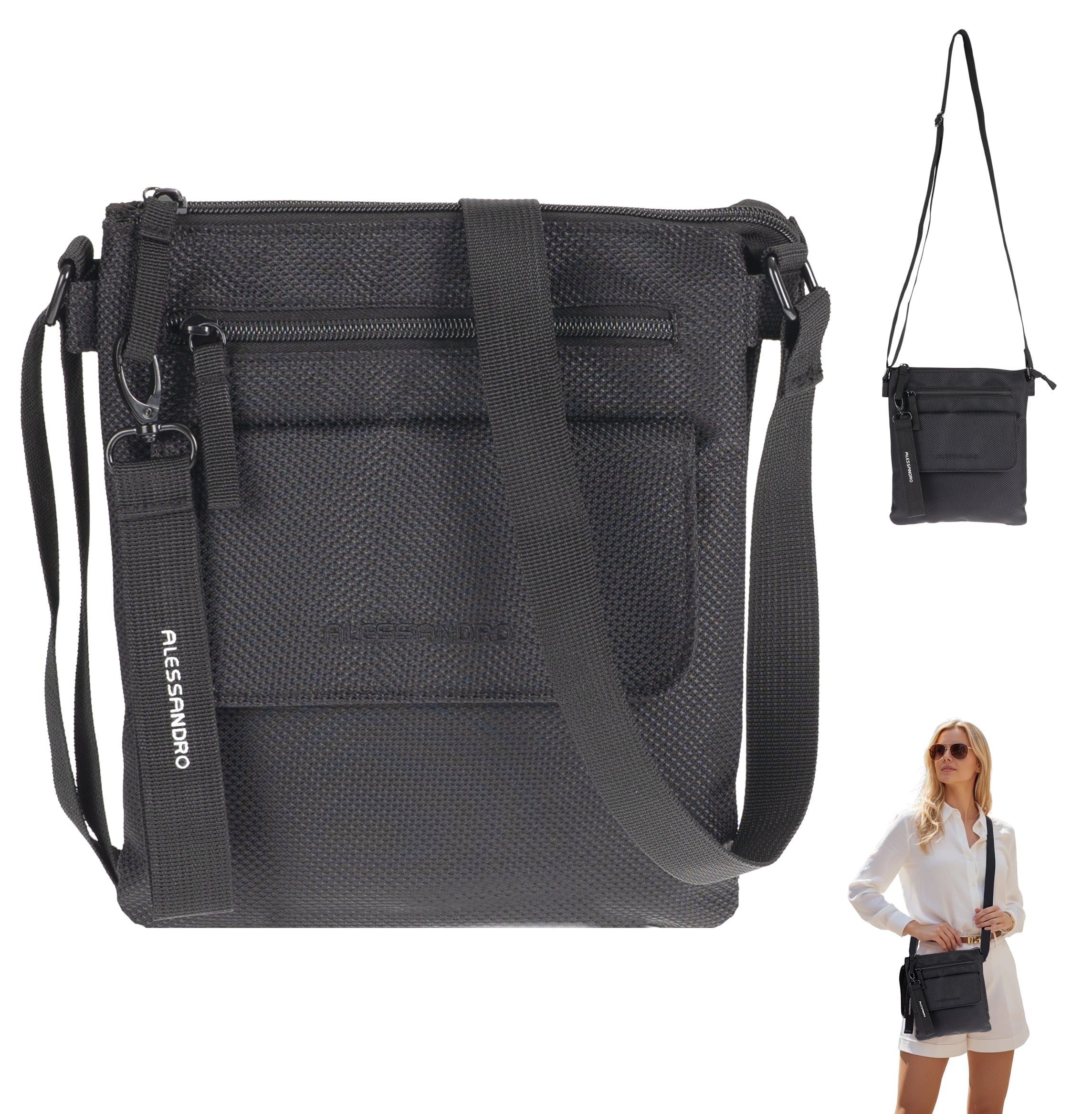 Alessandro Salvatore Handtasche Damen Umhängetasche Schultertasche 2 Hauptfächer, Freizeittasche Umhängetasche Tasche Mini 4292 + Etui