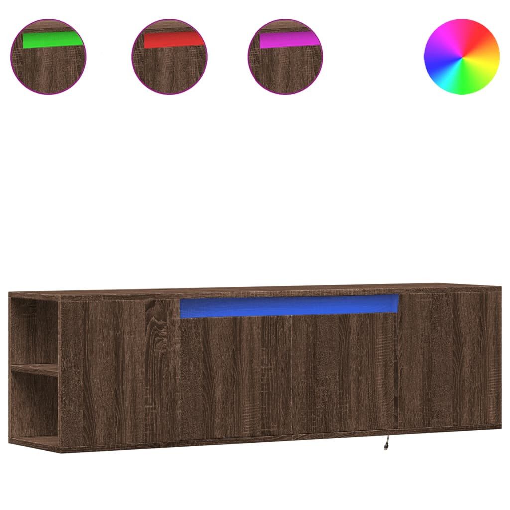 vidaXL TV-Wand TV-Wandschrank mit LED-Beleuchtung Eichen-Optik günstig online kaufen