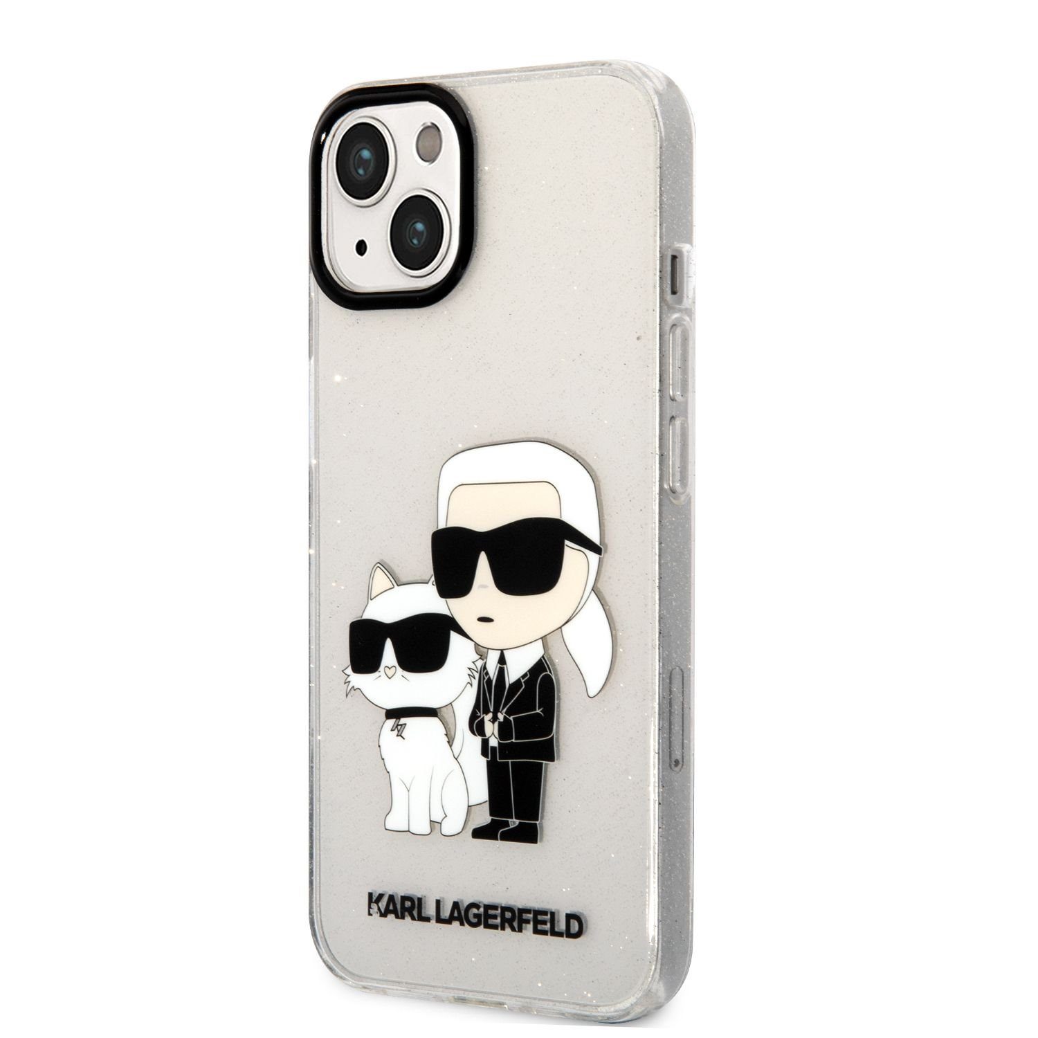 KARL LAGERFELD Handyhülle Karl Lagerfeld IML Glitter Karl and Choupette NFT Case für iPhone 13 T
