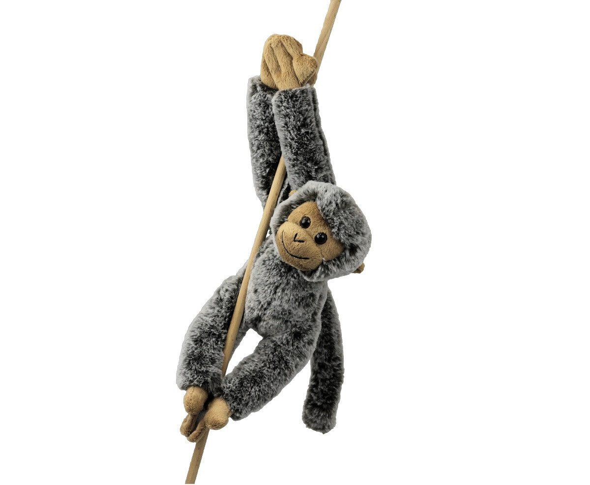inware Kuscheltier Affe mit Klett grau 34 cm