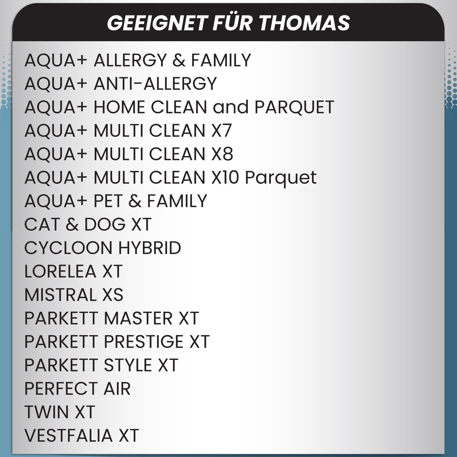 McFilter Staubsaugerbeutel 10 Stück, passend für Thomas Staubsauger Pet & Family AQUA+, Perfect Air, Parkett XT, Allergy & Family AQUA+, Anti Allergy AQUA+, Cat & Dog XT, Home Clean & Parquet AQUA+, 10 St., Reißfest, mit Hygieneverschluss