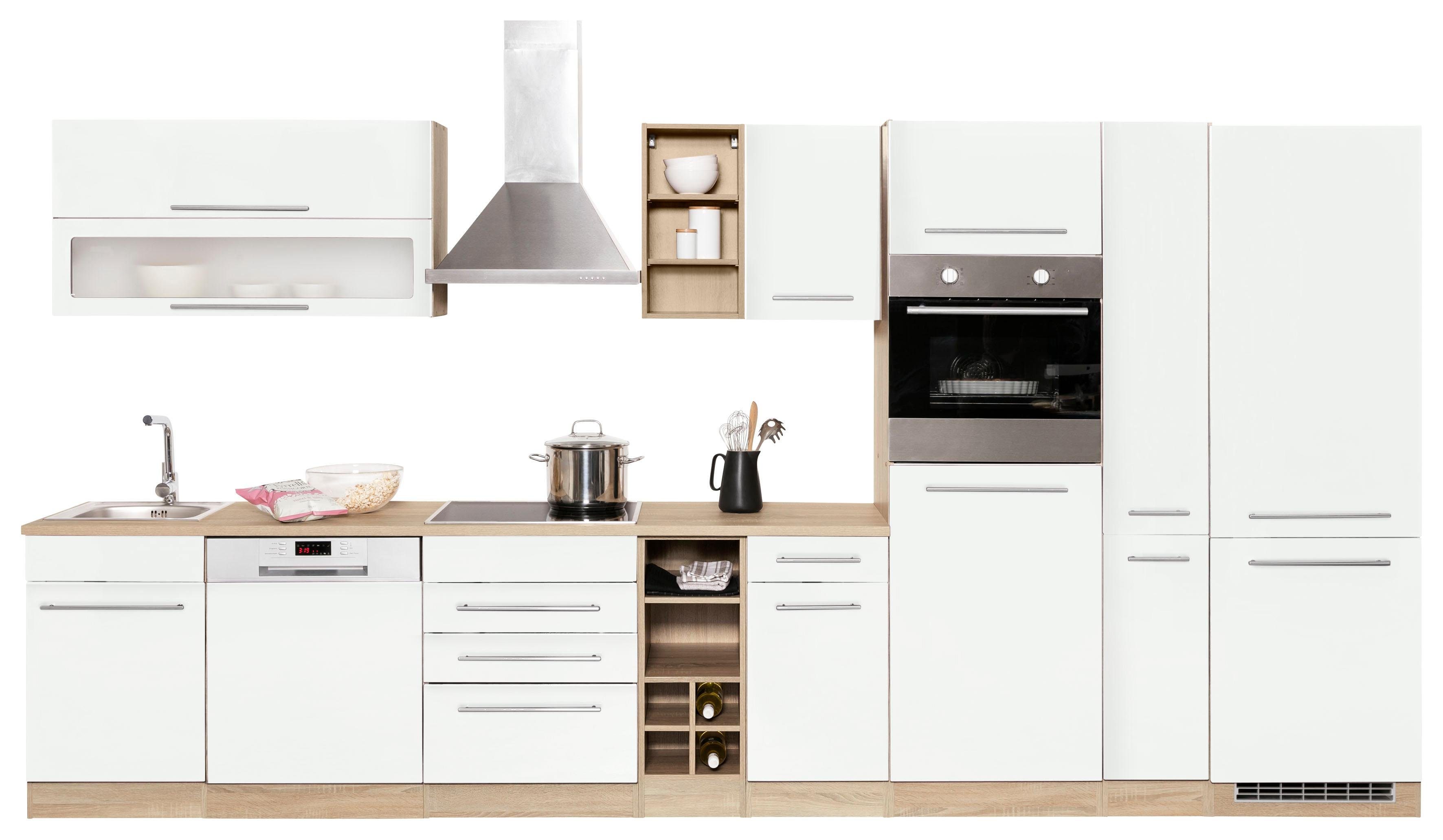 KOCHSTATION Küchenzeile KS-Eton, mit E-Geräten, Breite 390 cm