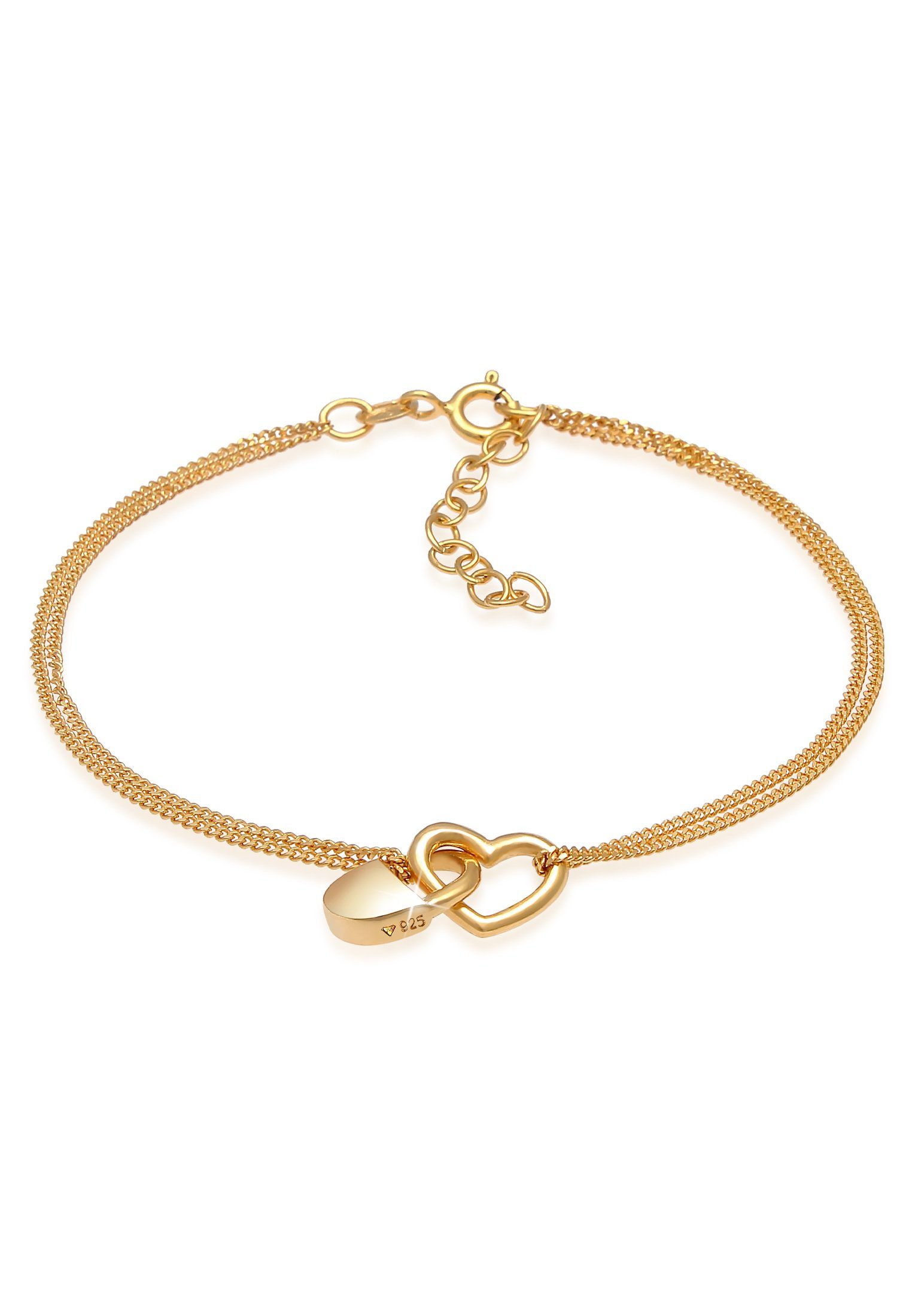 Elli Armband Herz Liebe Schloss Verbundenheit 925 Silber Gold