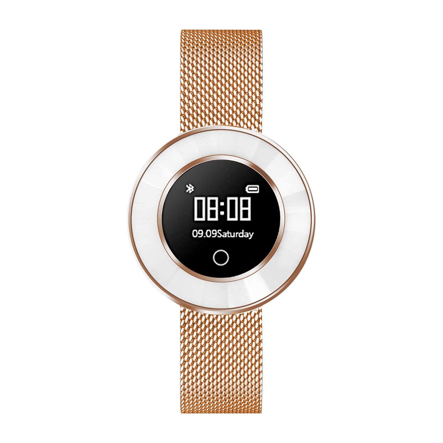 Atlanta Multifunktionsuhr Fitness Tracker, rosé-gold, Mesh-Armband