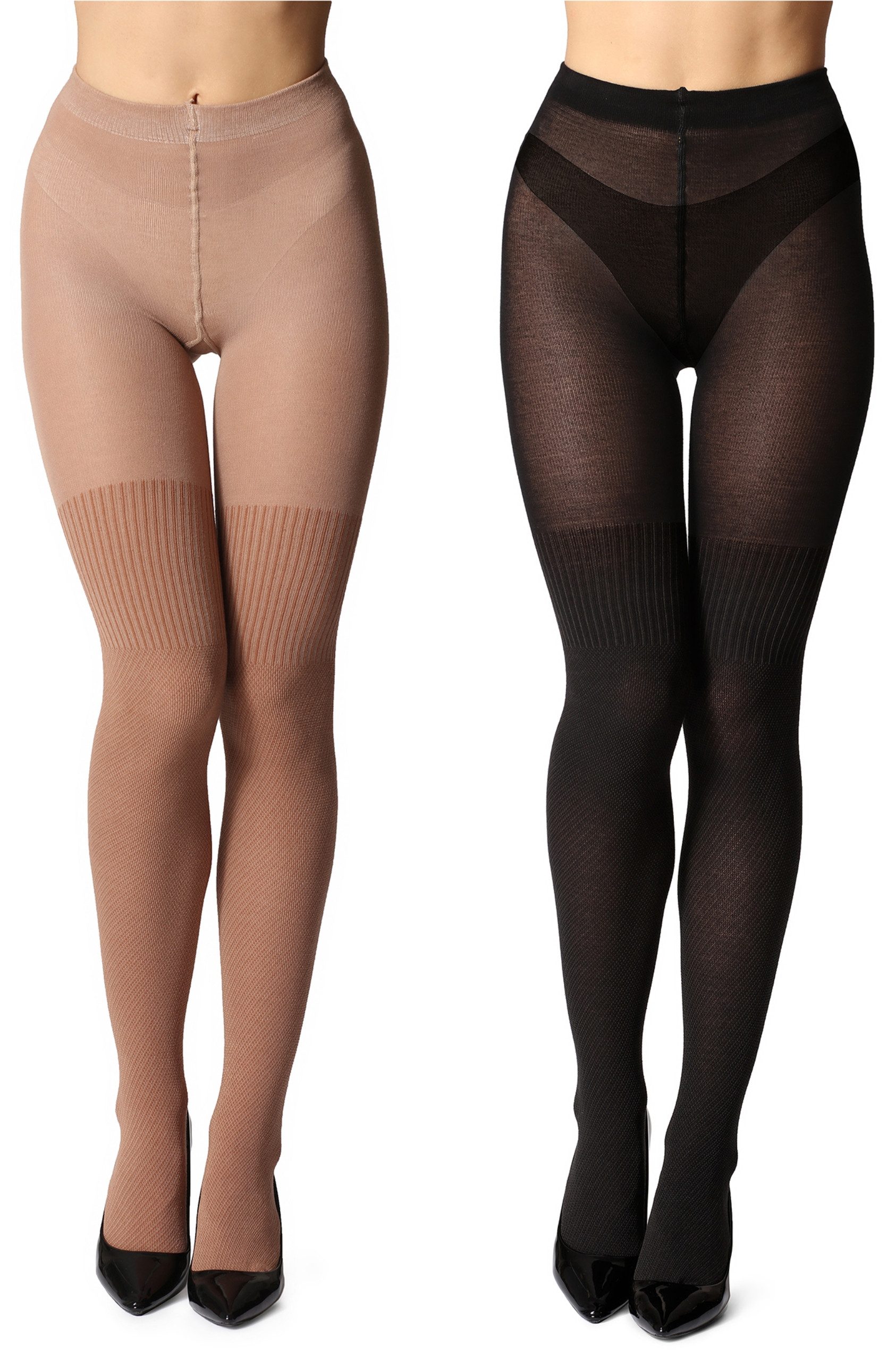 Bellivalini Strumpfhose 2er Pack Damen Strumpfhose aus Baumwolle BLV-1116 (1 St)