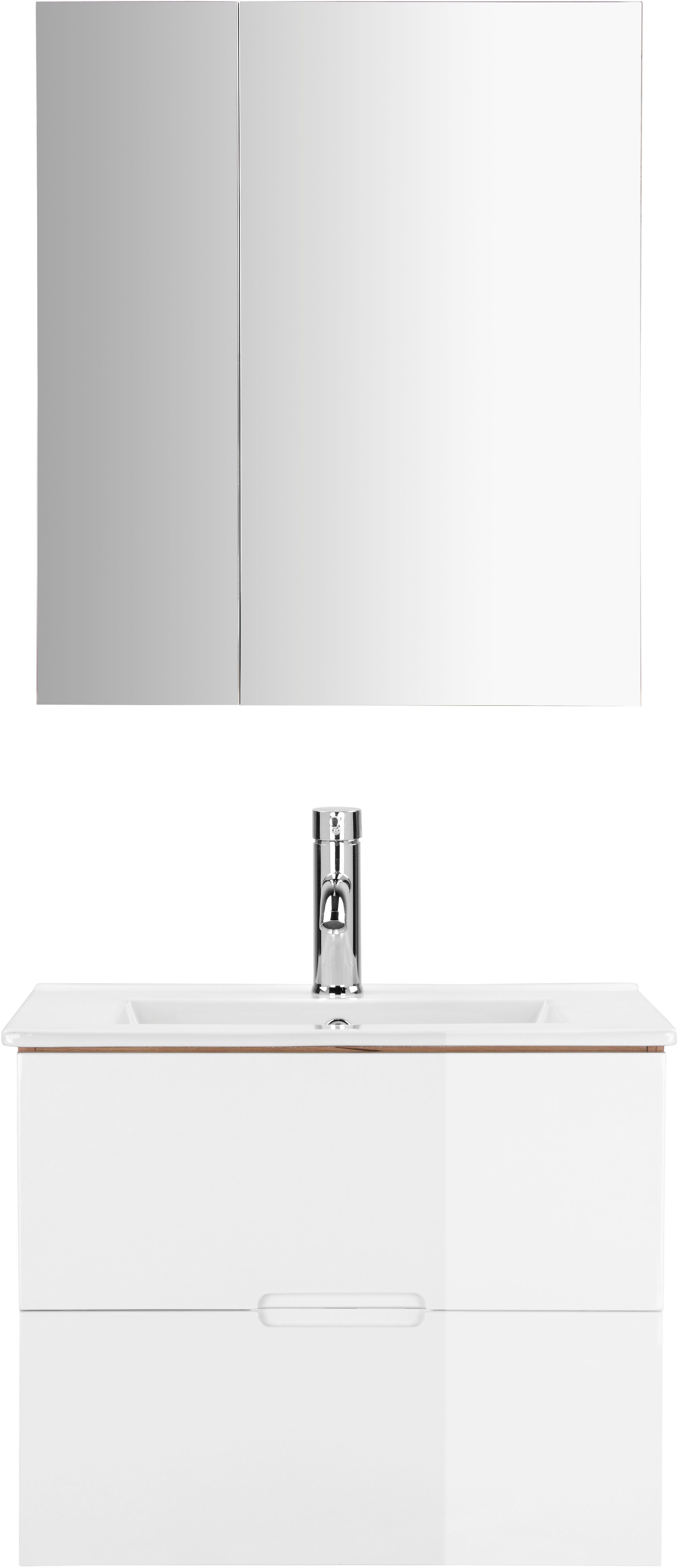 welltime Badmöbel-Set Lund Badmöbel Set Badschrank Badezimmerset, (Komplett günstig online kaufen