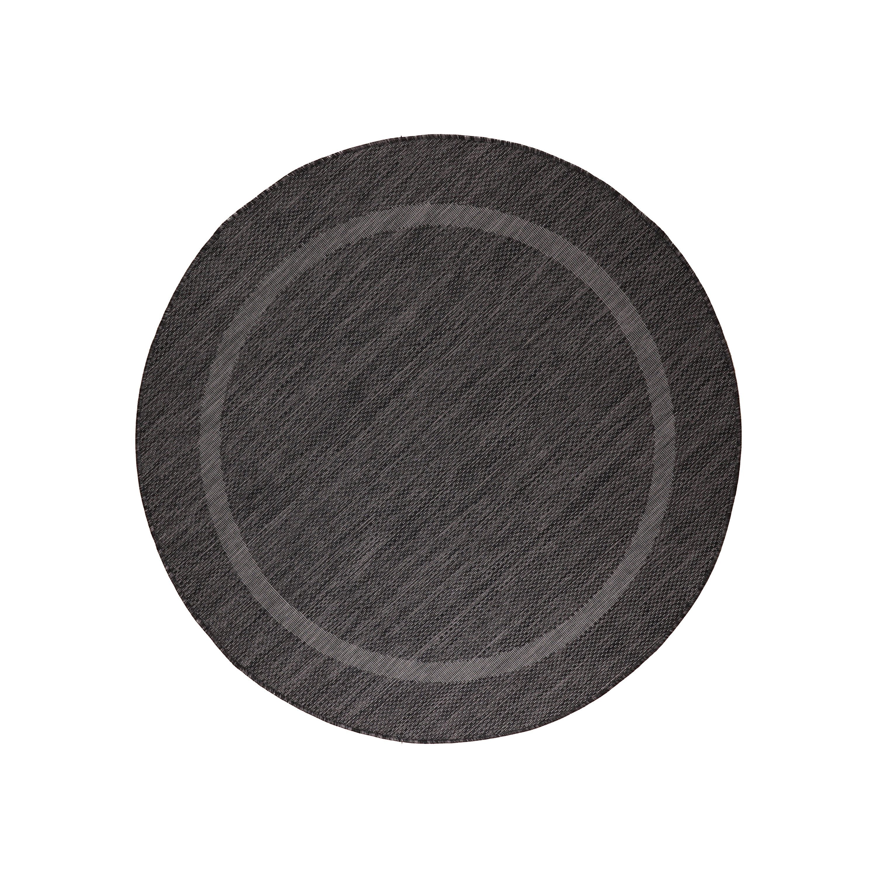 Outdoorteppich RELAX 4311, Ayyildiz Teppiche, rund, Höhe: 5 mm, Pflegeleicht / Strapazierfähig / In- und Outdoor geeignet BLACK