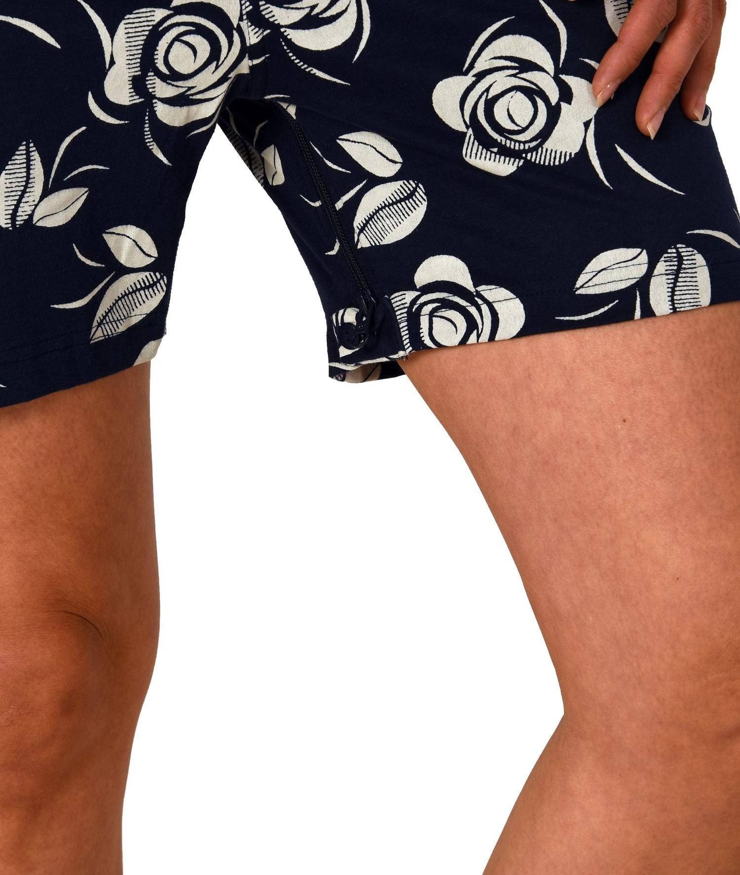 Normann Care Pyjama Damen Pflegeoverall kurzarm mit Reissverschluss am Rücken und Bein
