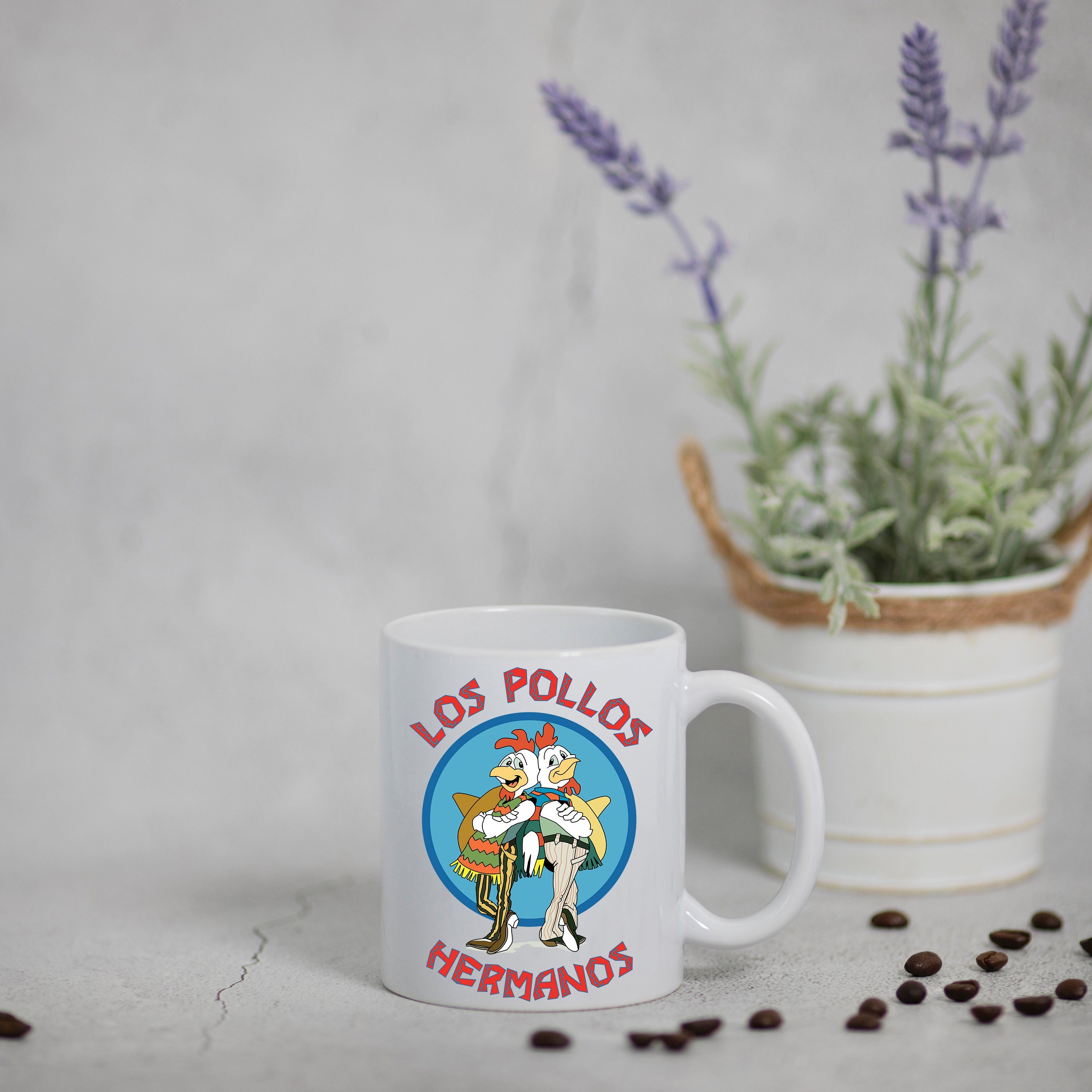 Youth Designz Tasse Los Pollos Hermanos Kaffeetasse Geschenk mit lustigem Fun Print Spruch, Keramik – Bild 2 von 5