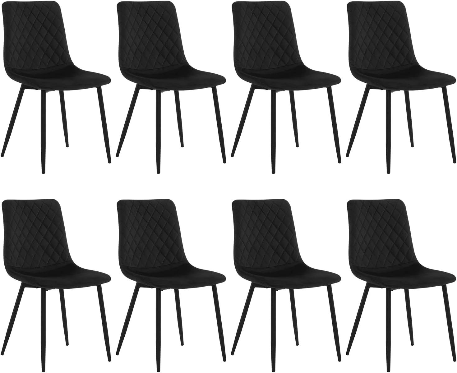 EUGAD Esszimmerstuhl (8 St), Schminkstuhl Polsterstuhl Akzentstuhl, Samt